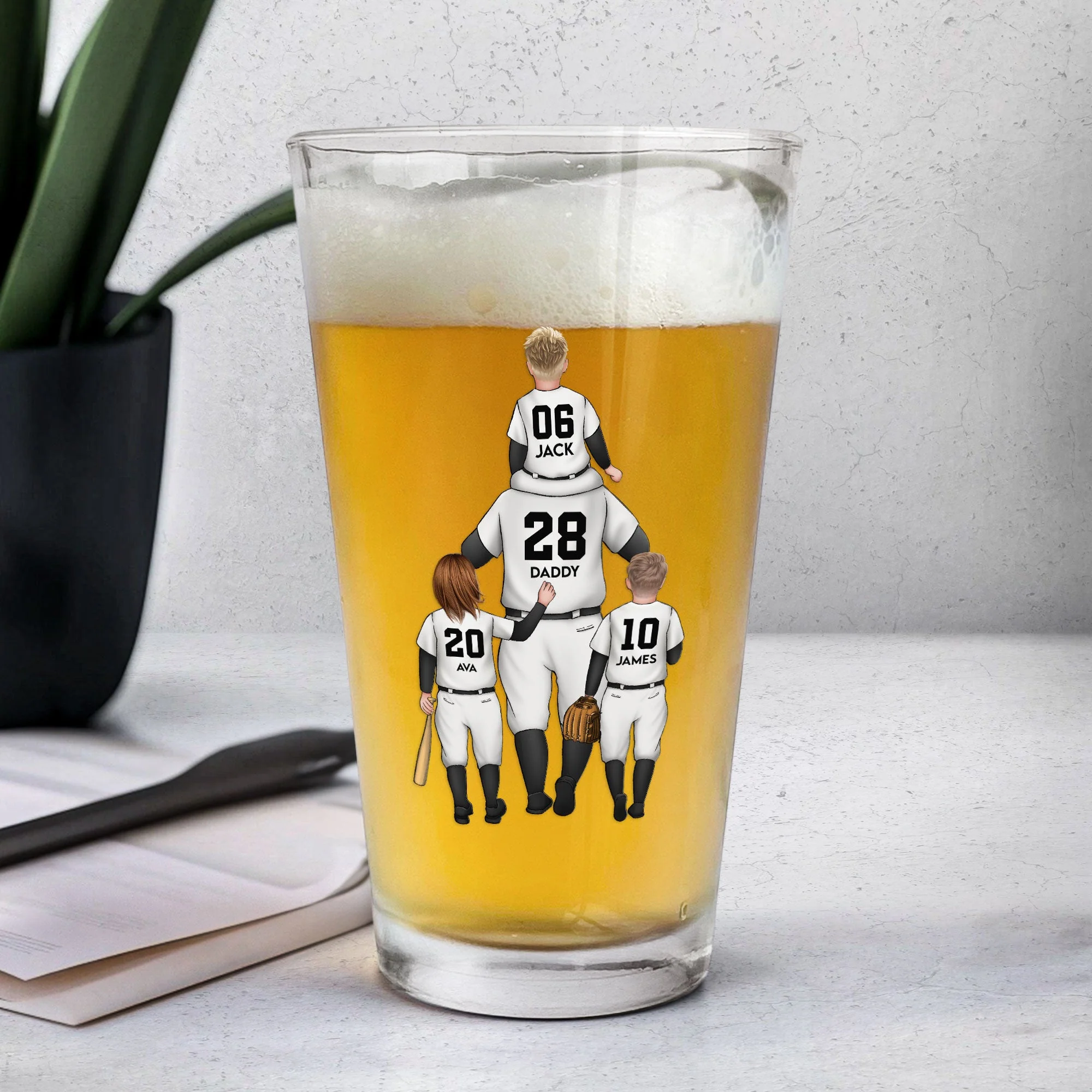 God Hit A Home Run - Personalized Beer Glass - Image 4