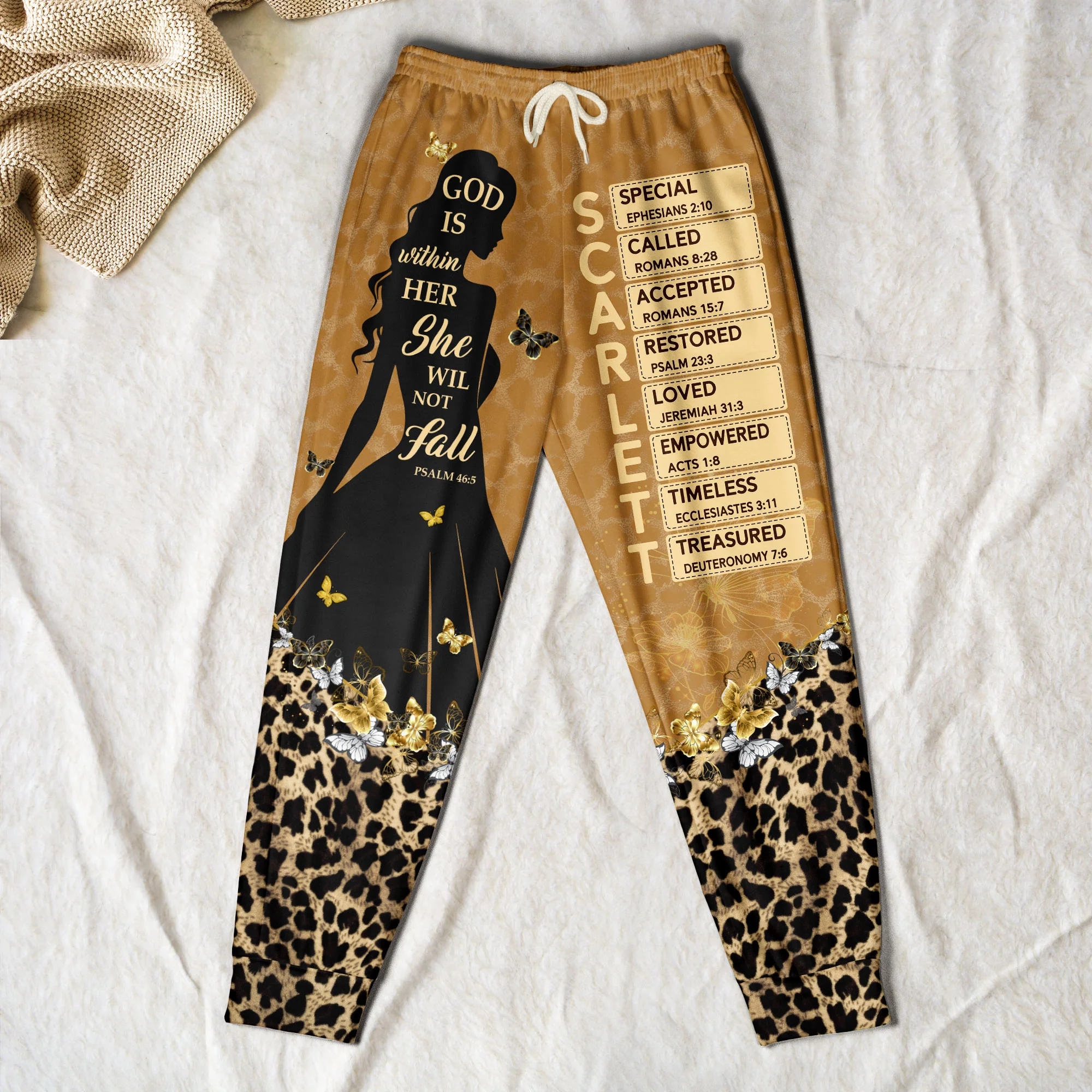 God Is Within Her Name In Bible - Personalized Sweatpants - Image 2