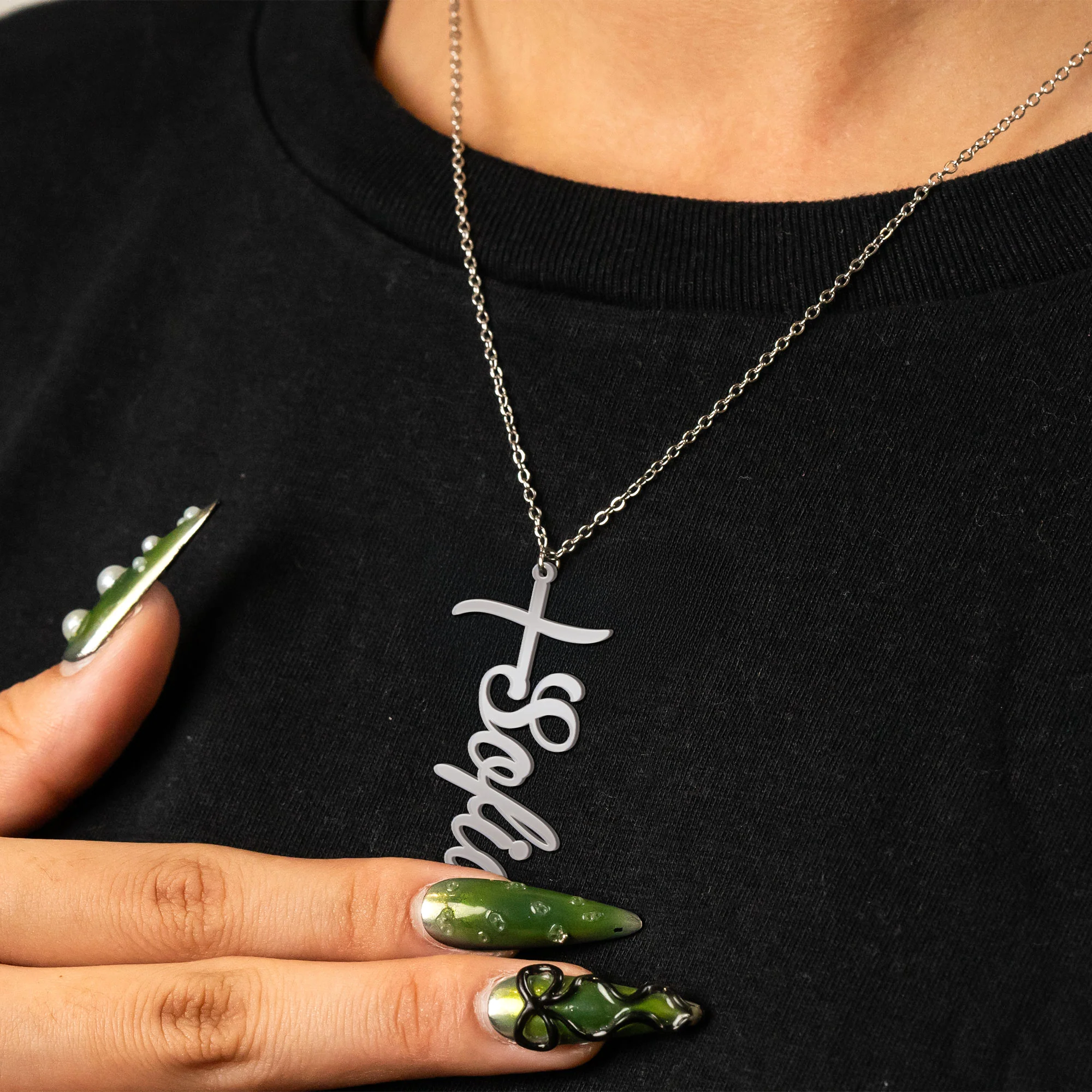 God Is Within Her She Will Not Fall Christian Bible - Custom Name Necklace - Image 4