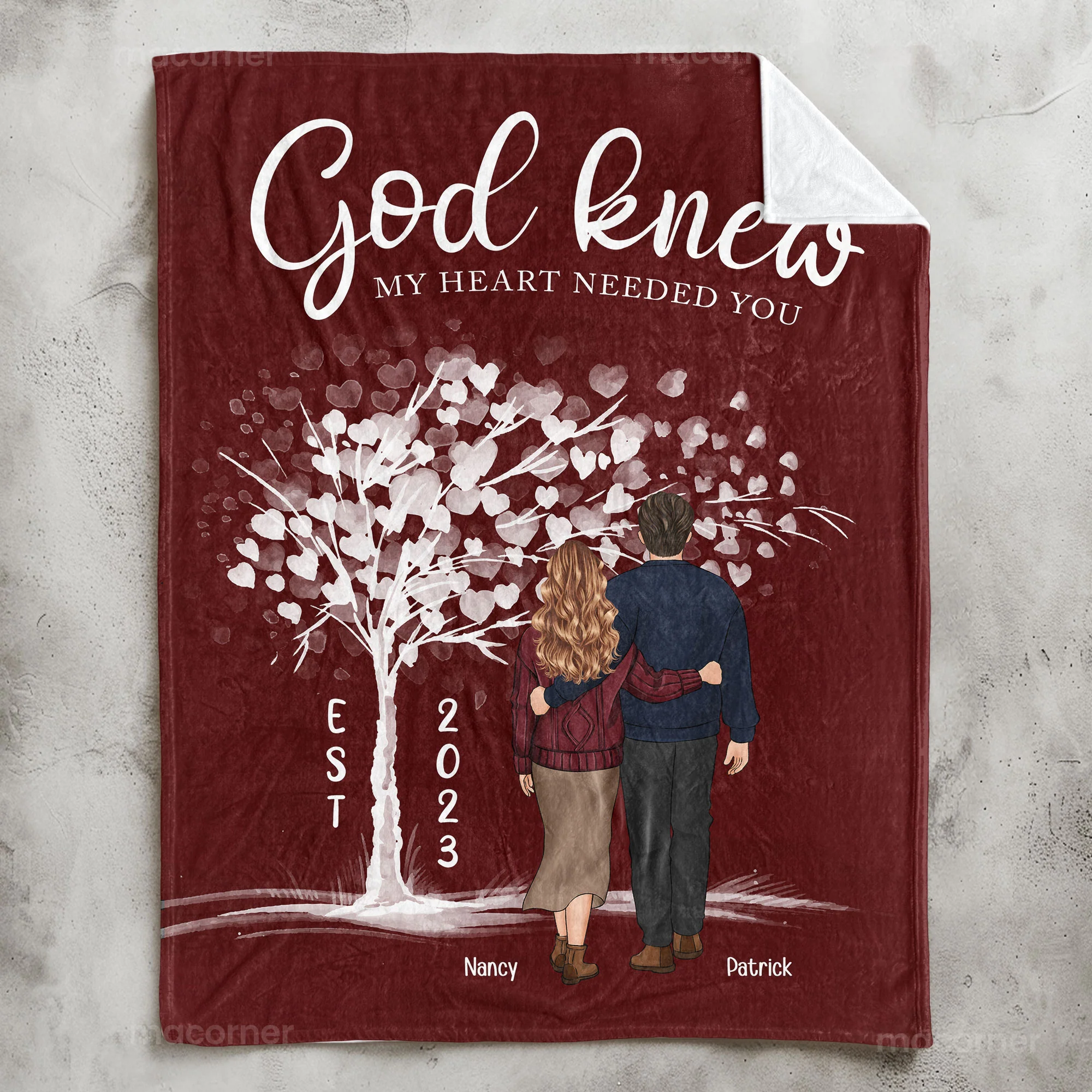 God Knew My Heart Needed You - Personalized Blanket - Image 2