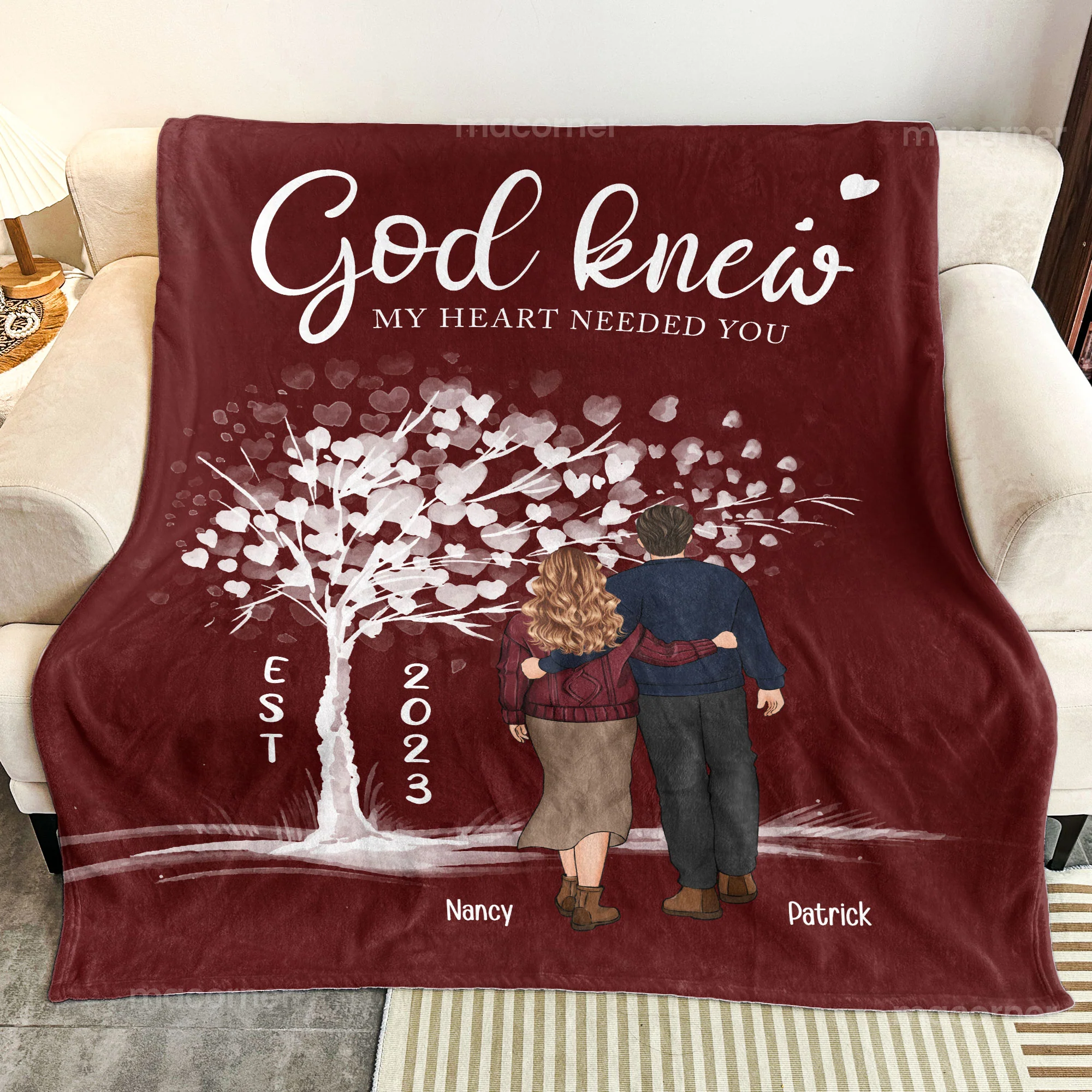 God Knew My Heart Needed You - Personalized Blanket - Image 3
