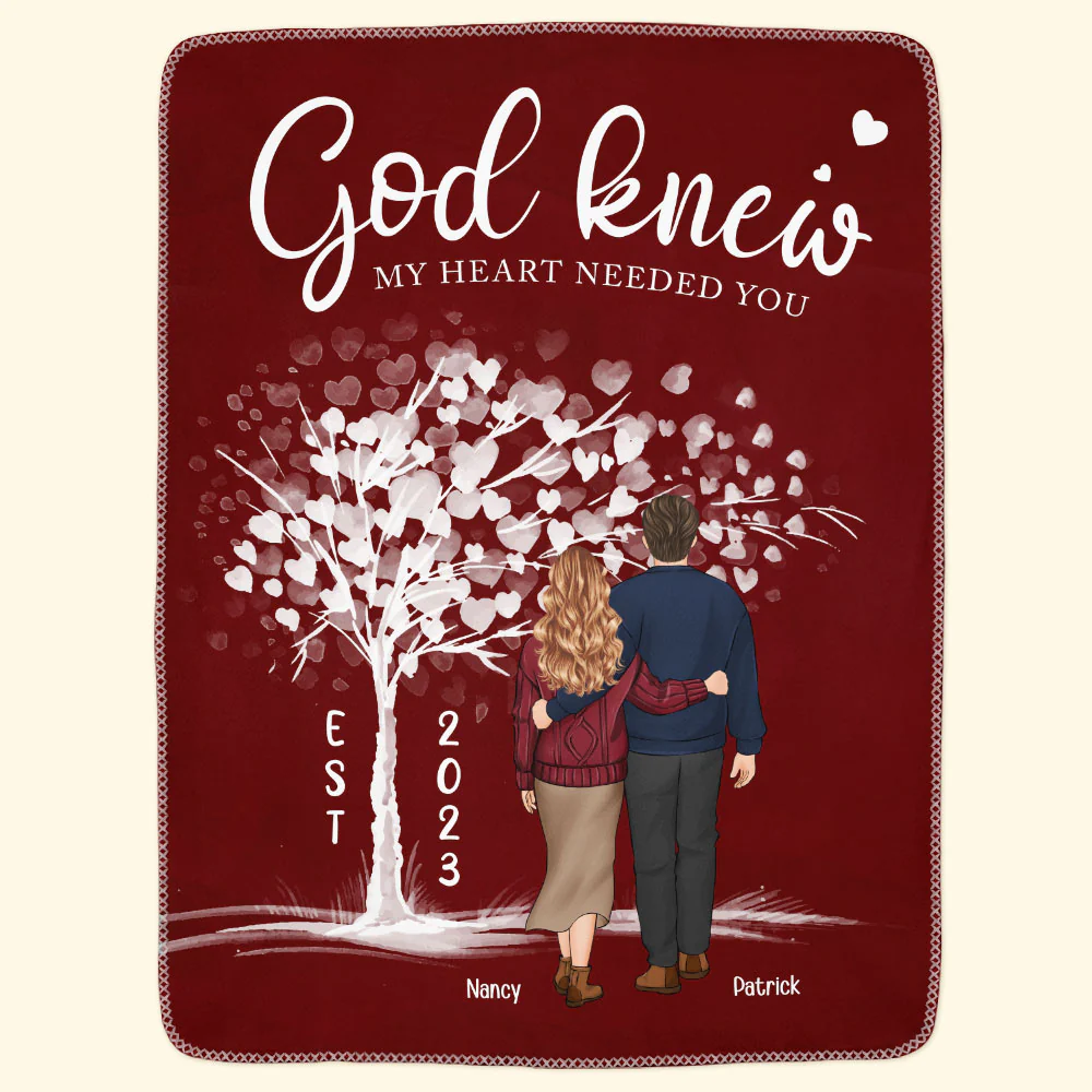 God Knew My Heart Needed You - Personalized Blanket - Image 5