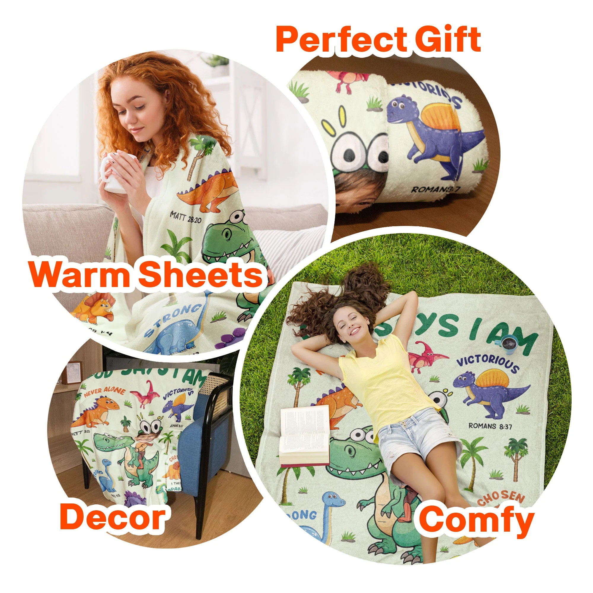 God Says I Am - Personalized Kid Photo Blanket - Image 7