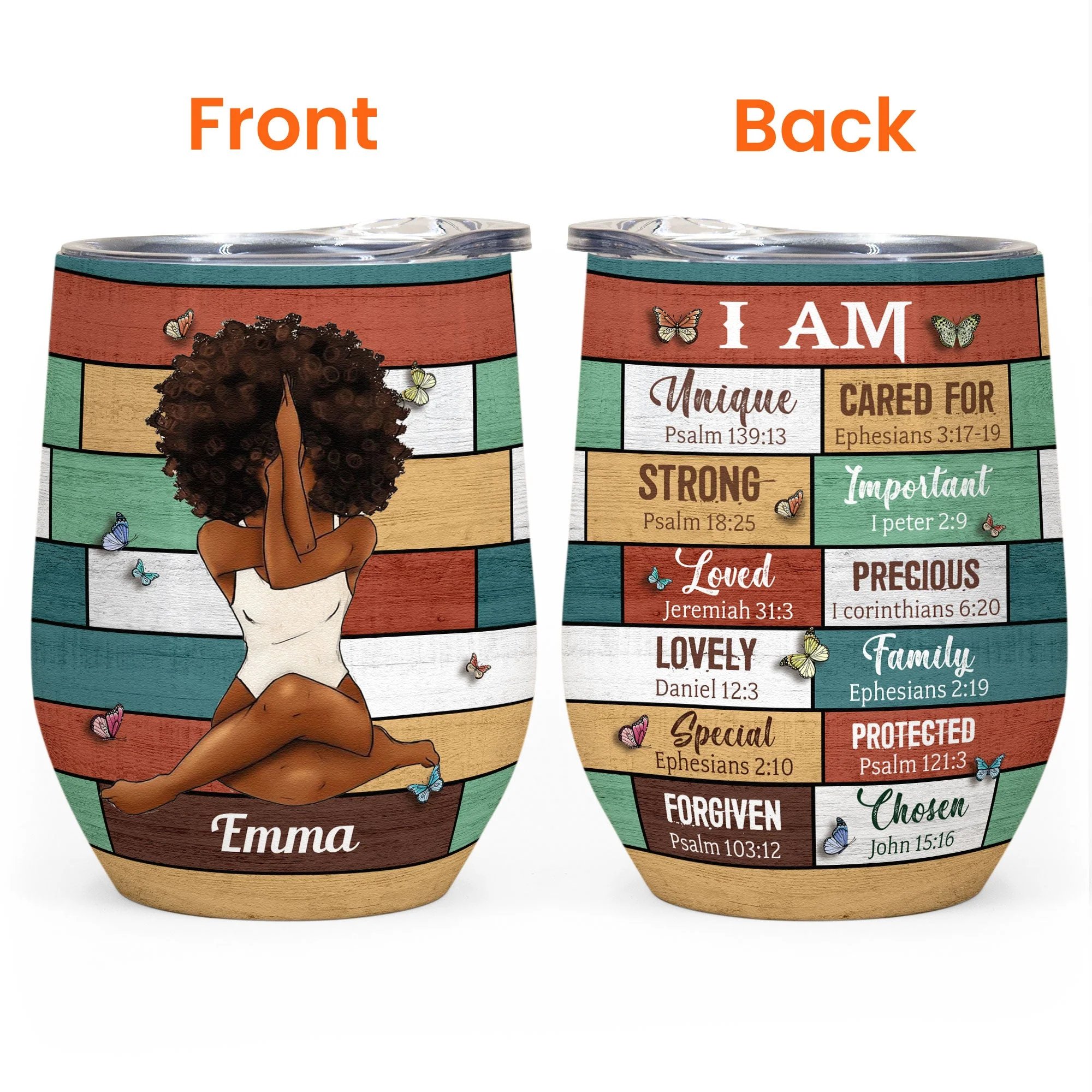 God Say I Am - Personalized Wine Tumbler - Image 3