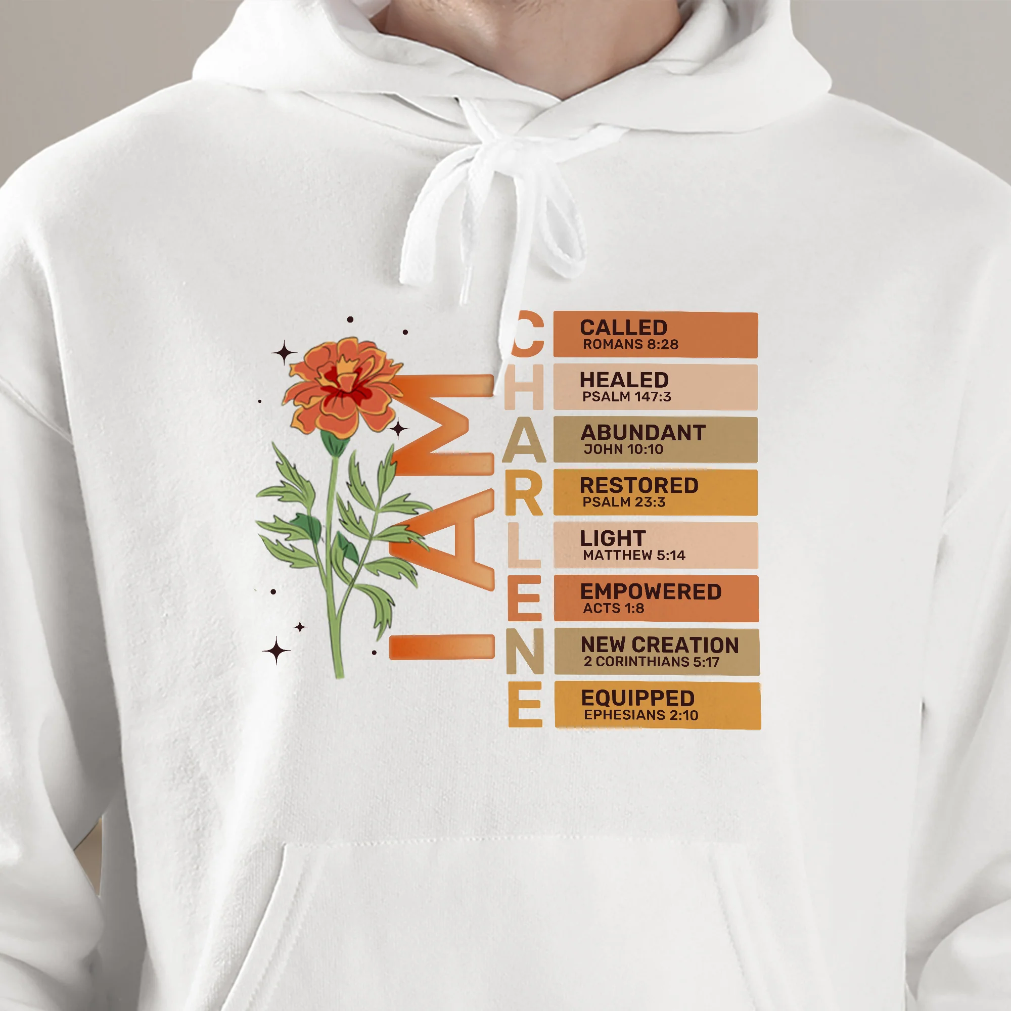 God Say I Am With Birth Flower And Bible Verses - Personalized Shirt - Image 6