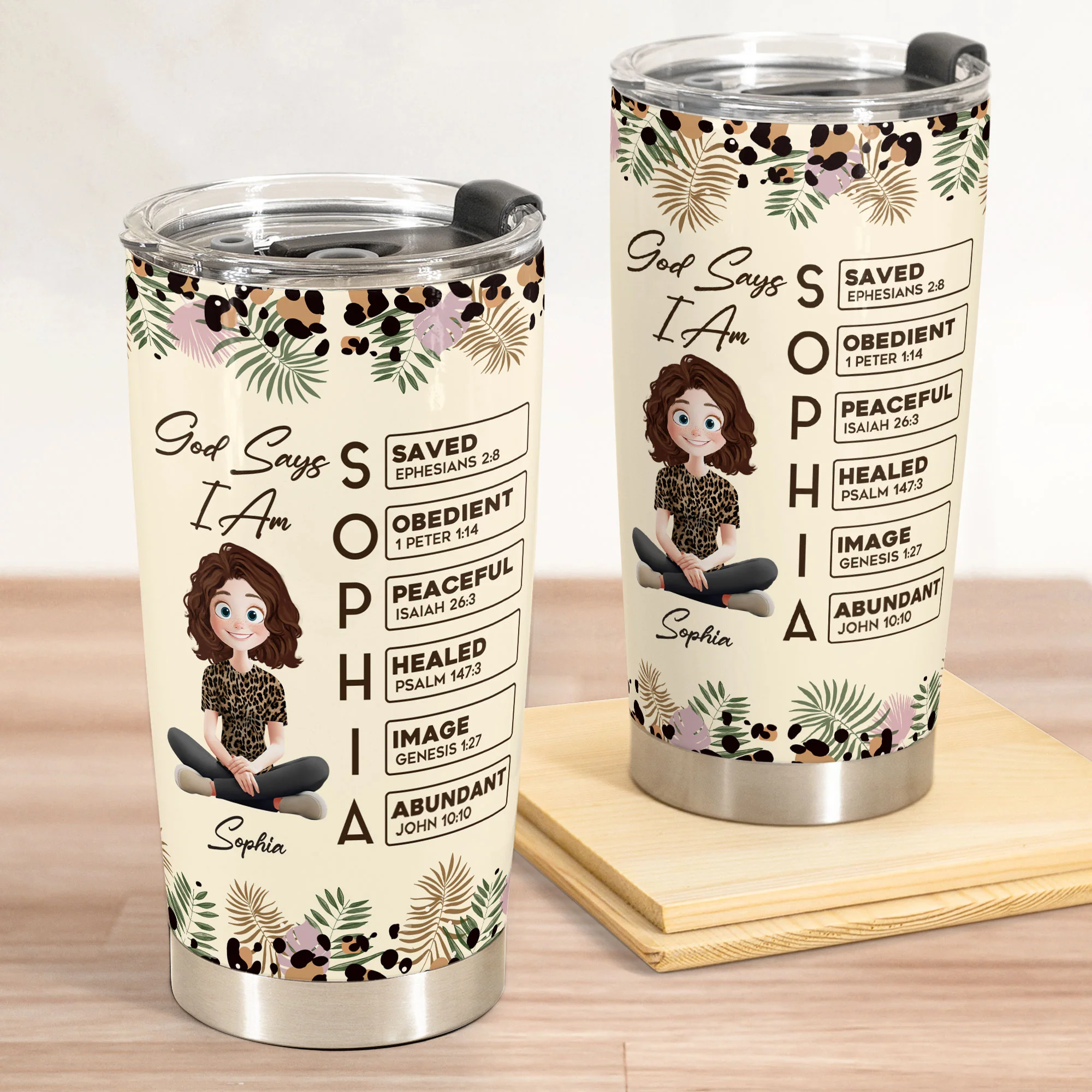 God Says I Am Affirmation - Personalized Tumbler Cup - Image 2