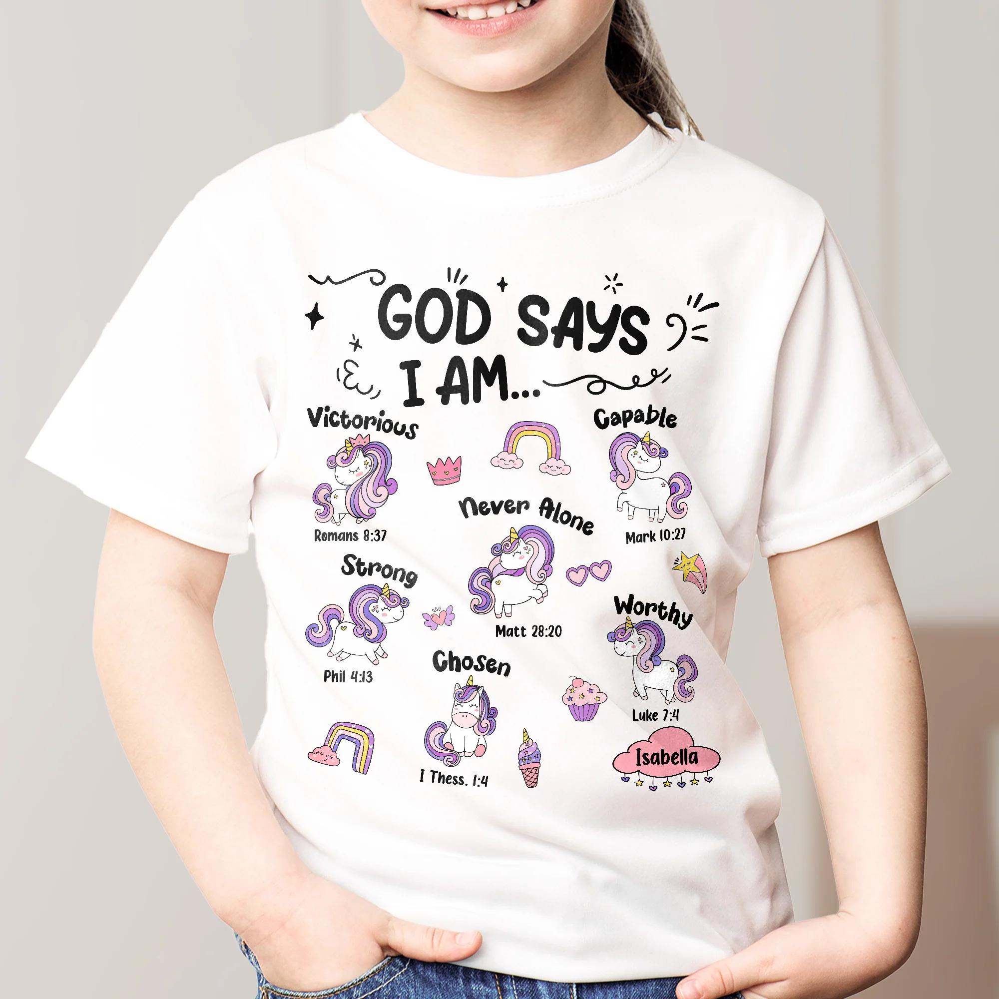 God Says I Am Kid Monster Truck - Personalized Shirt - Image 3