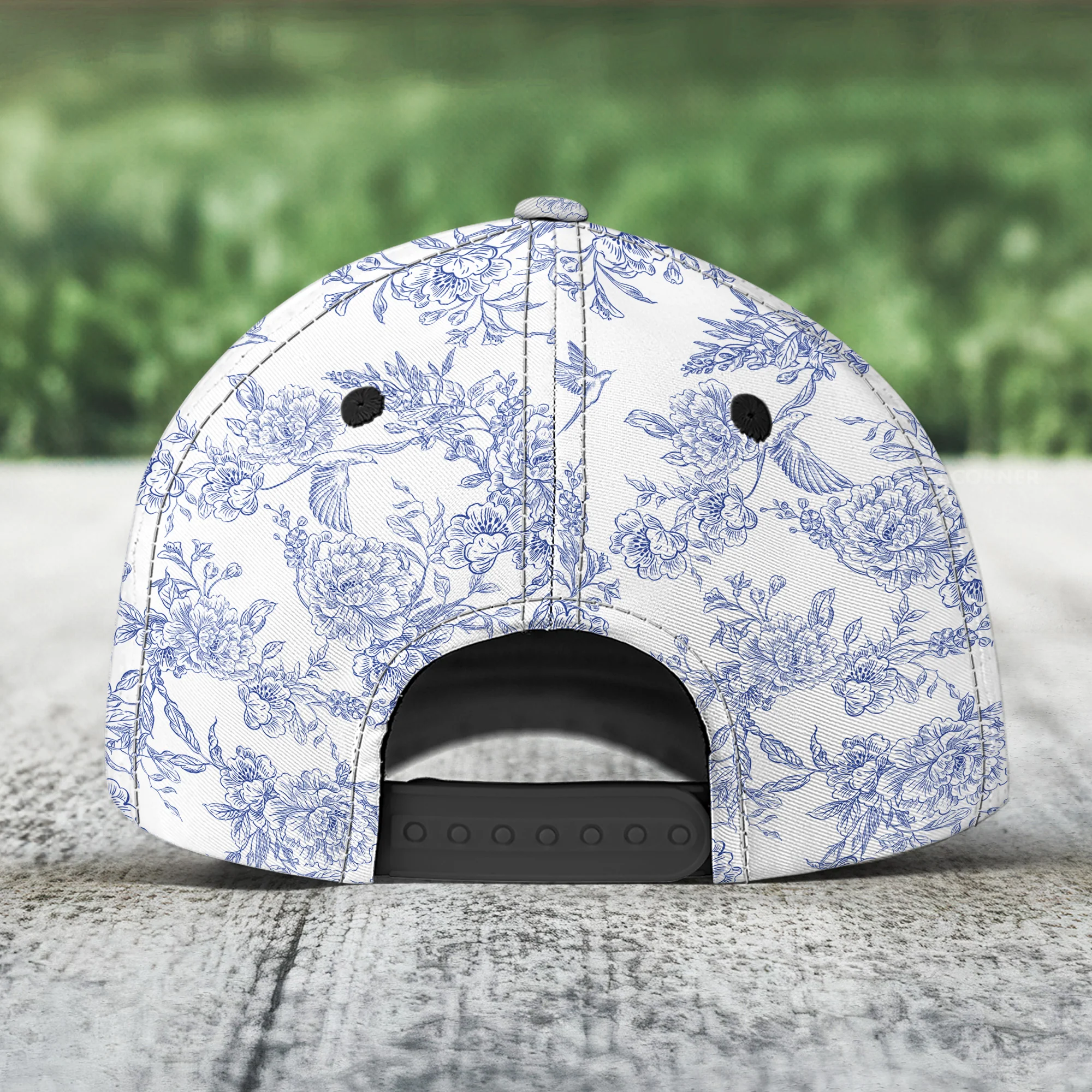 God Says I Am Name In Bible Verse Toile De Jouy Style - Personalized Classic Cap - Image 3