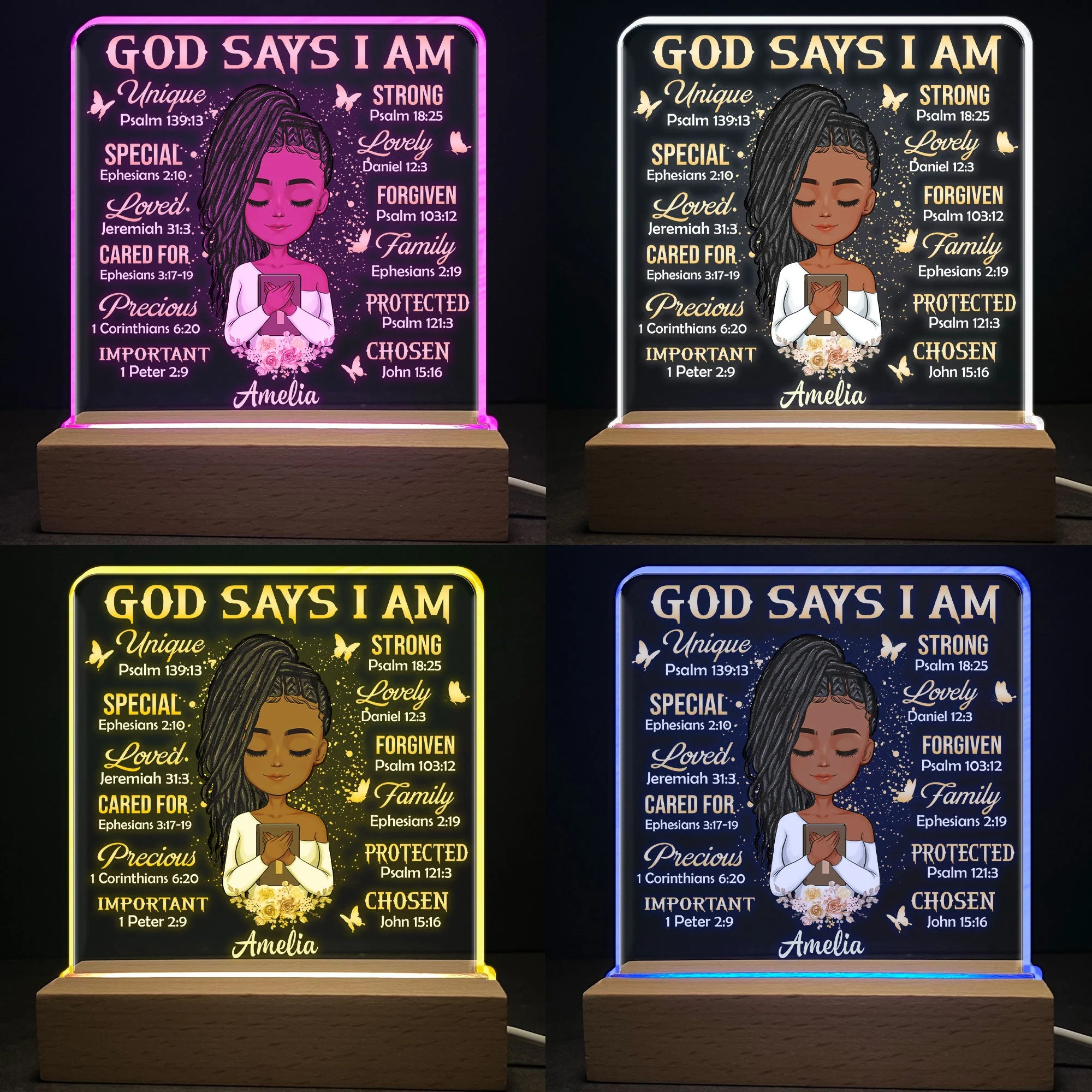 God Says I Am - Personalized LED Light - Image 4