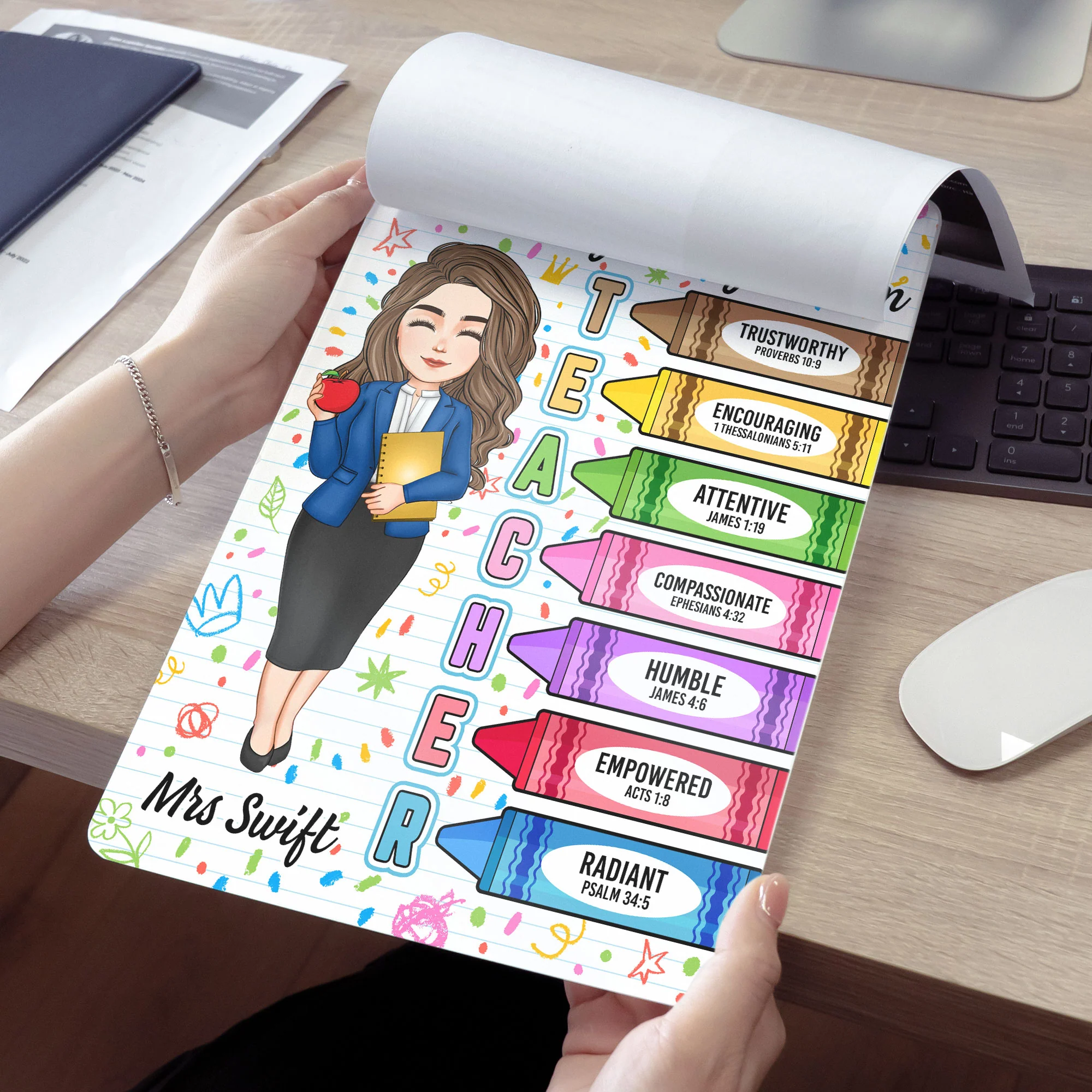God Says I Am Teacher Christian Bible Back To School - Personalized Acrylic Clipboard - Image 6