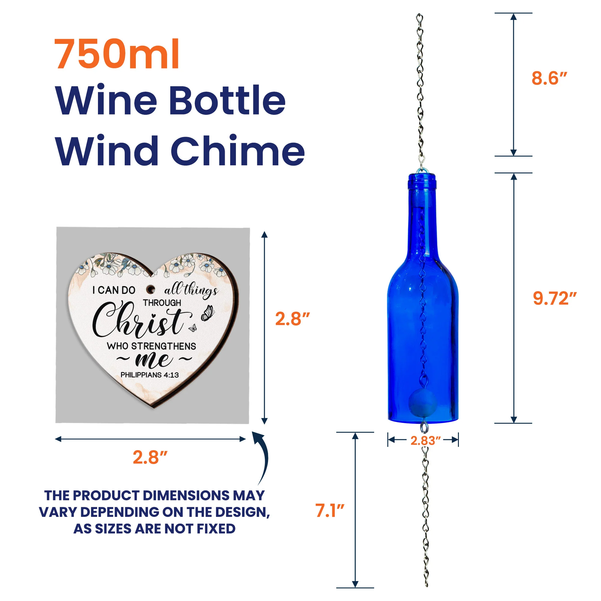 God Says I Am With Name Letter In Bible - Personalized Wine Bottle Wind Chime - Image 6