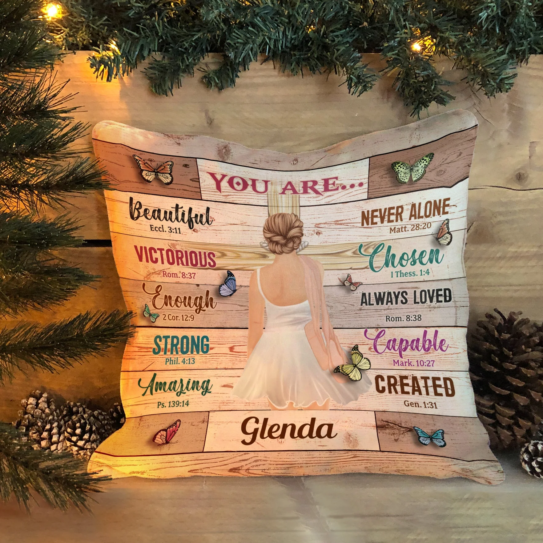 God Says You Are Beautiful - Personalized Pillow (Insert Included) - Birthday Gift For Ballet Girls - Image 2