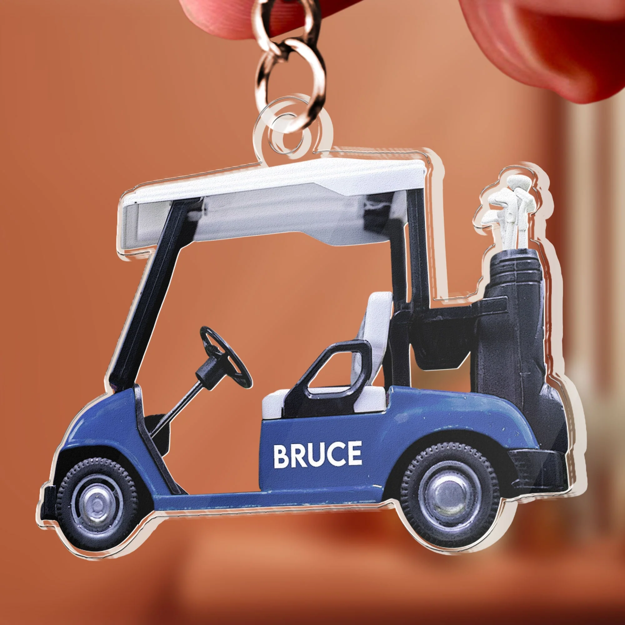 Golf Cart - Personalized Acrylic Keychain - Image 4