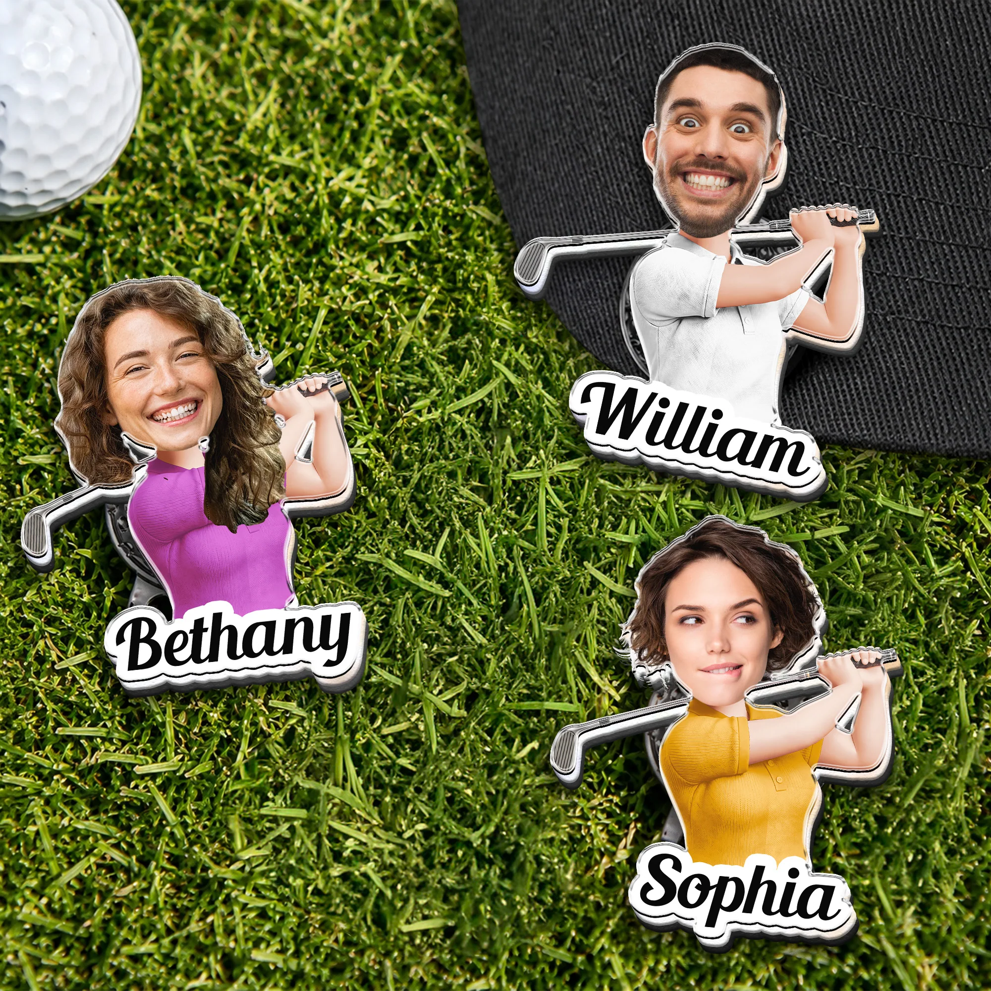 Golf Character And Name Gift For Golf Players, Golf Lover - Personalized Golf Ball Marker - Image 2