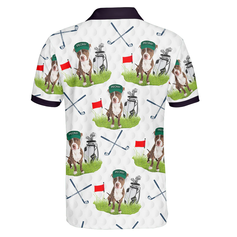 Golf & Dog Lovers - Favorite Caddy Dog Dad Gifts - Personalized Photo Polo Shirt - Image 6
