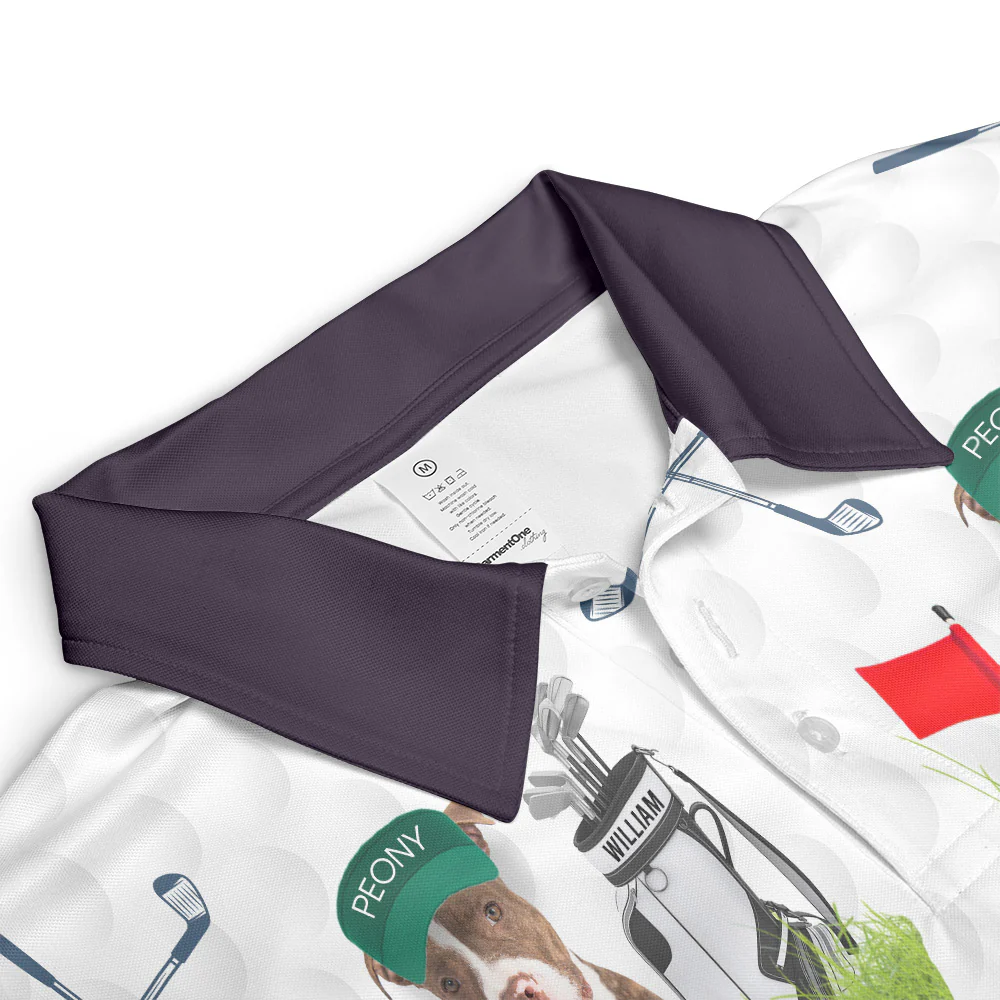 Golf & Dog Lovers - Favorite Caddy Dog Dad Gifts - Personalized Photo Polo Shirt - Image 7