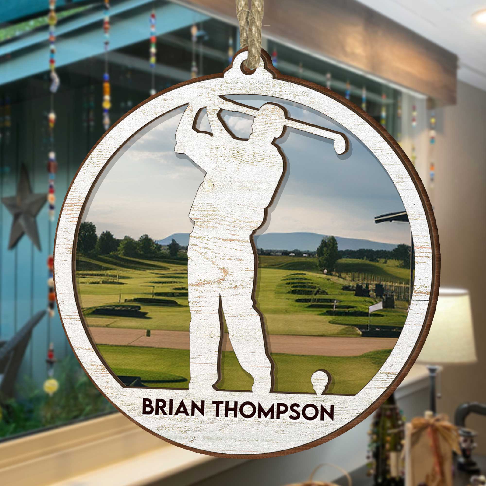 Golf Shape - Personalized 2 Layers Wooden Ornament - Image 4