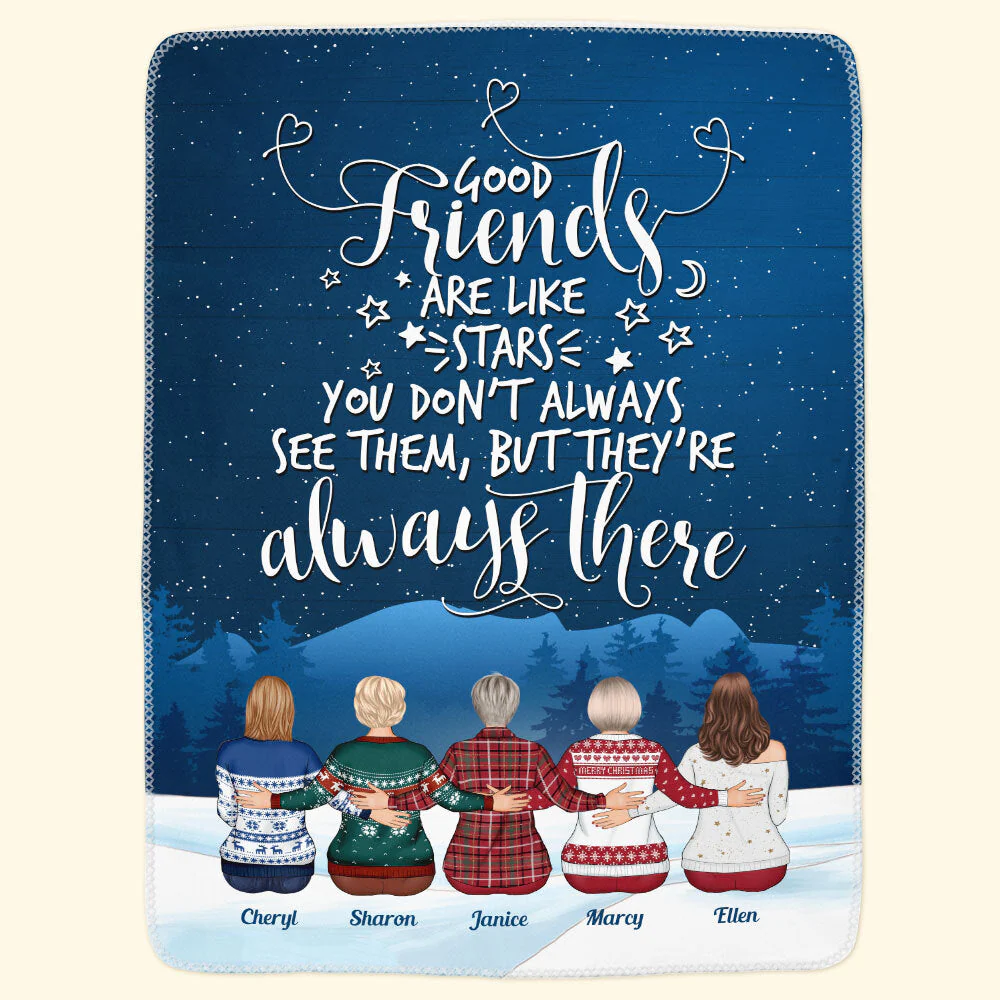 Good Friends & Family Look Like Stars - Personalized Friend Blanket - Image 3