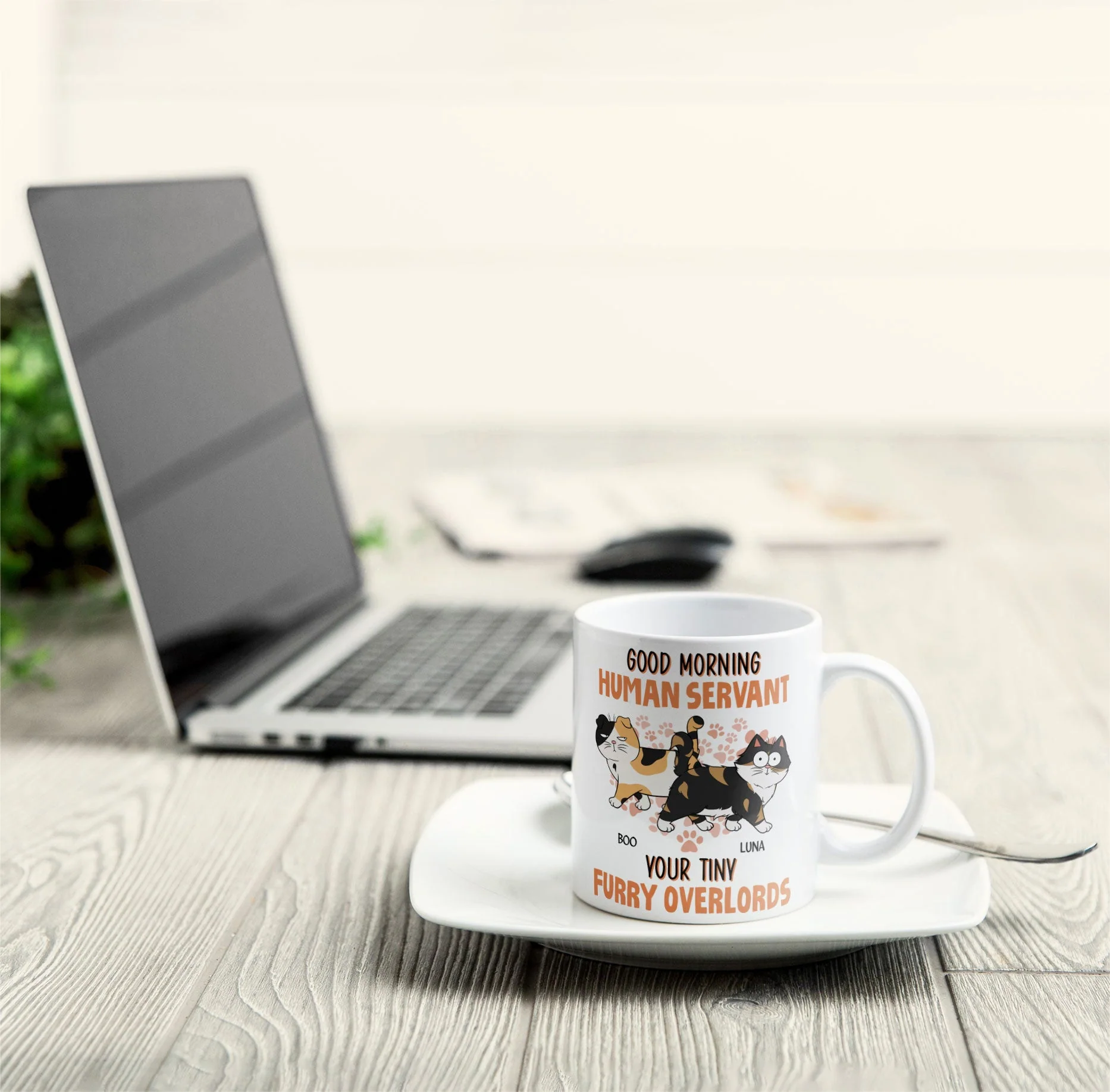 Good Morning Human Servant From Cats - Personalized Mug - Image 4
