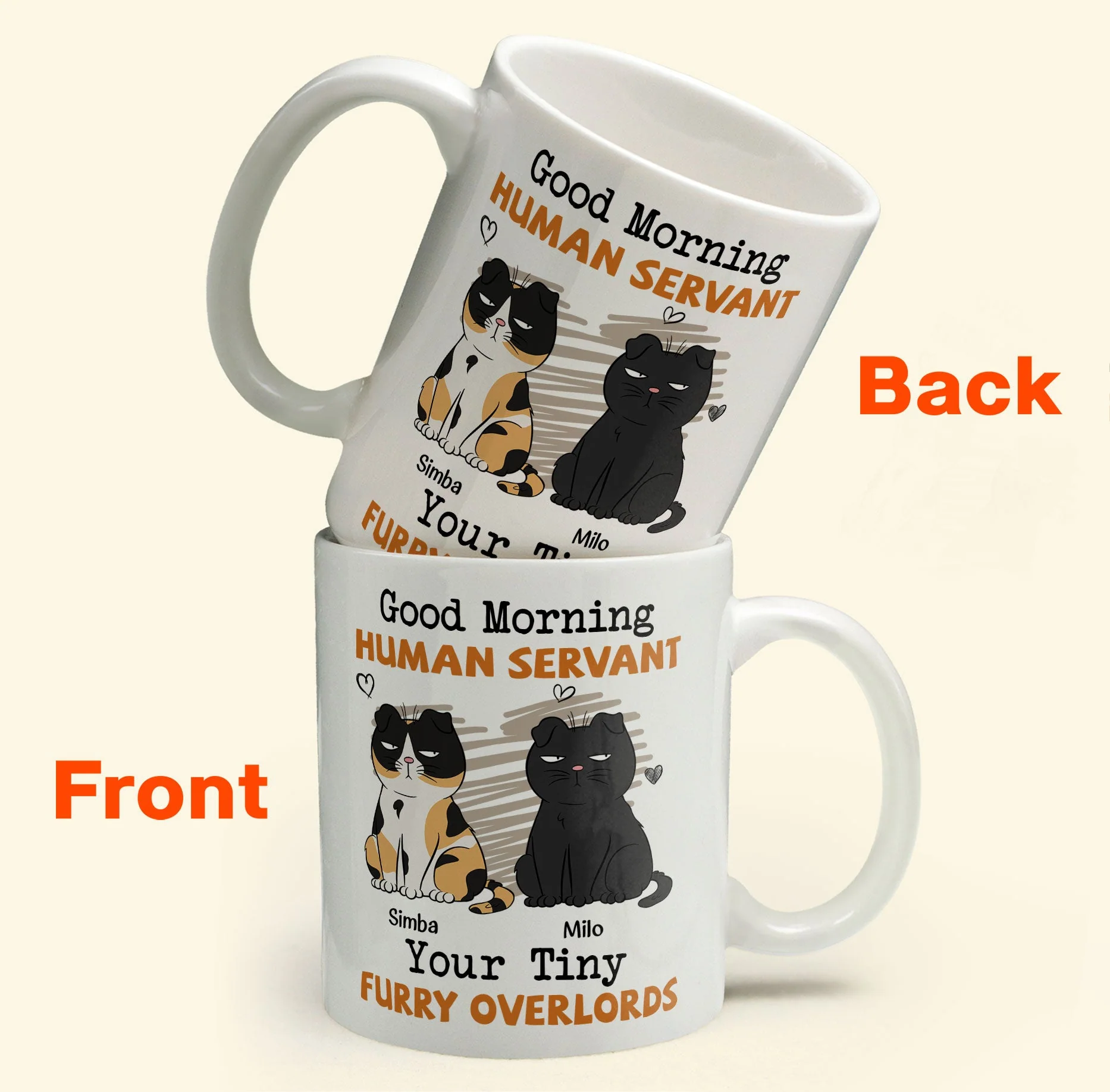 Good Morning Human Servant - Personalized Mug - Image 3