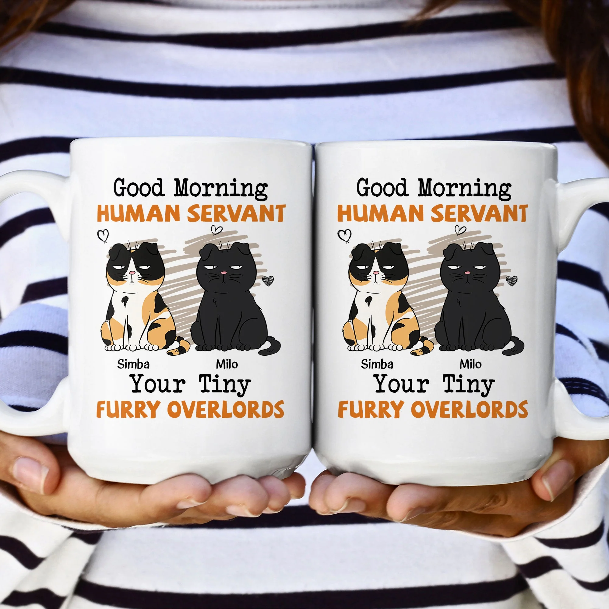 Good Morning Human Servant - Personalized Mug - Image 5