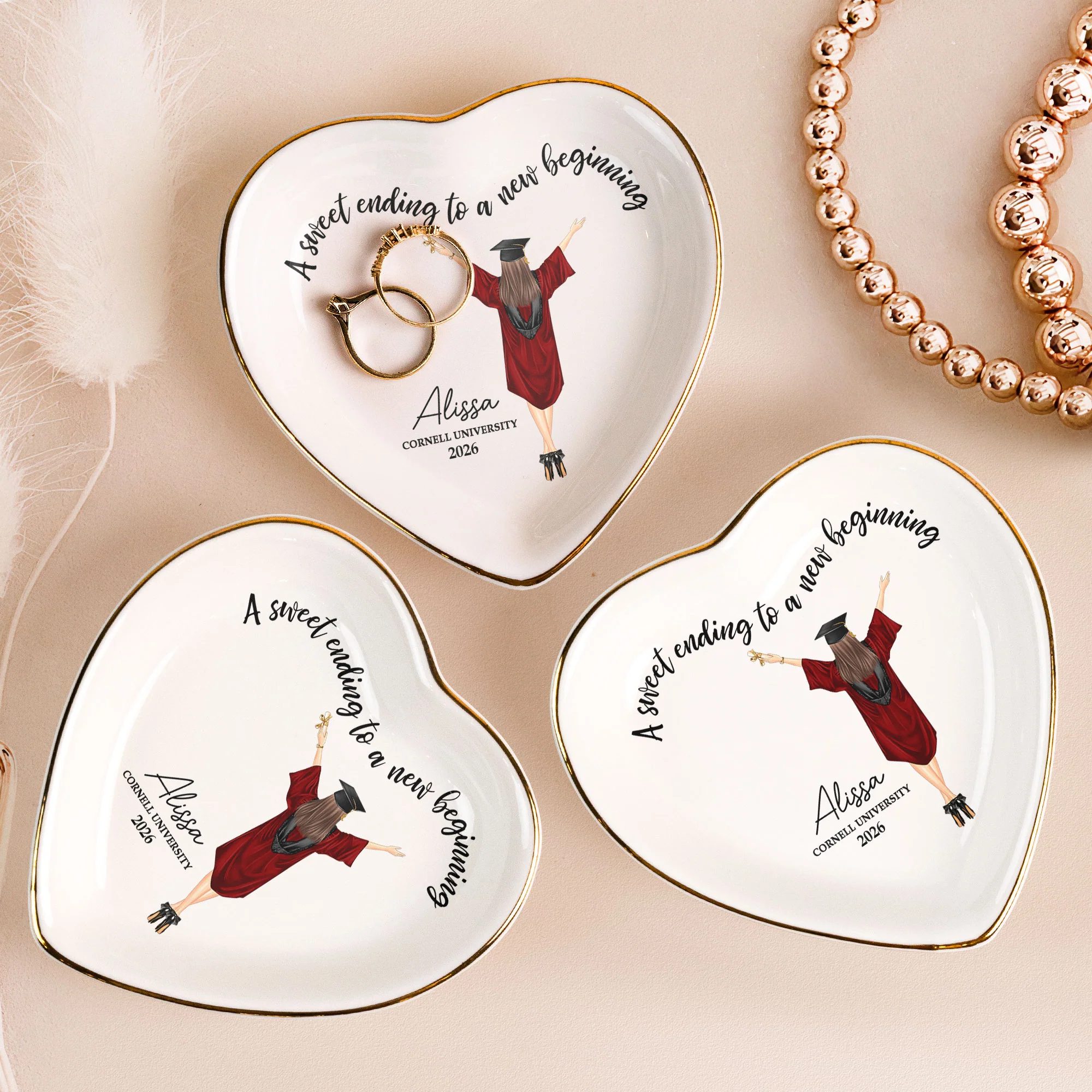 Graduation A Sweet Ending To A New Beginning - Personalized Ring Dish - Image 2