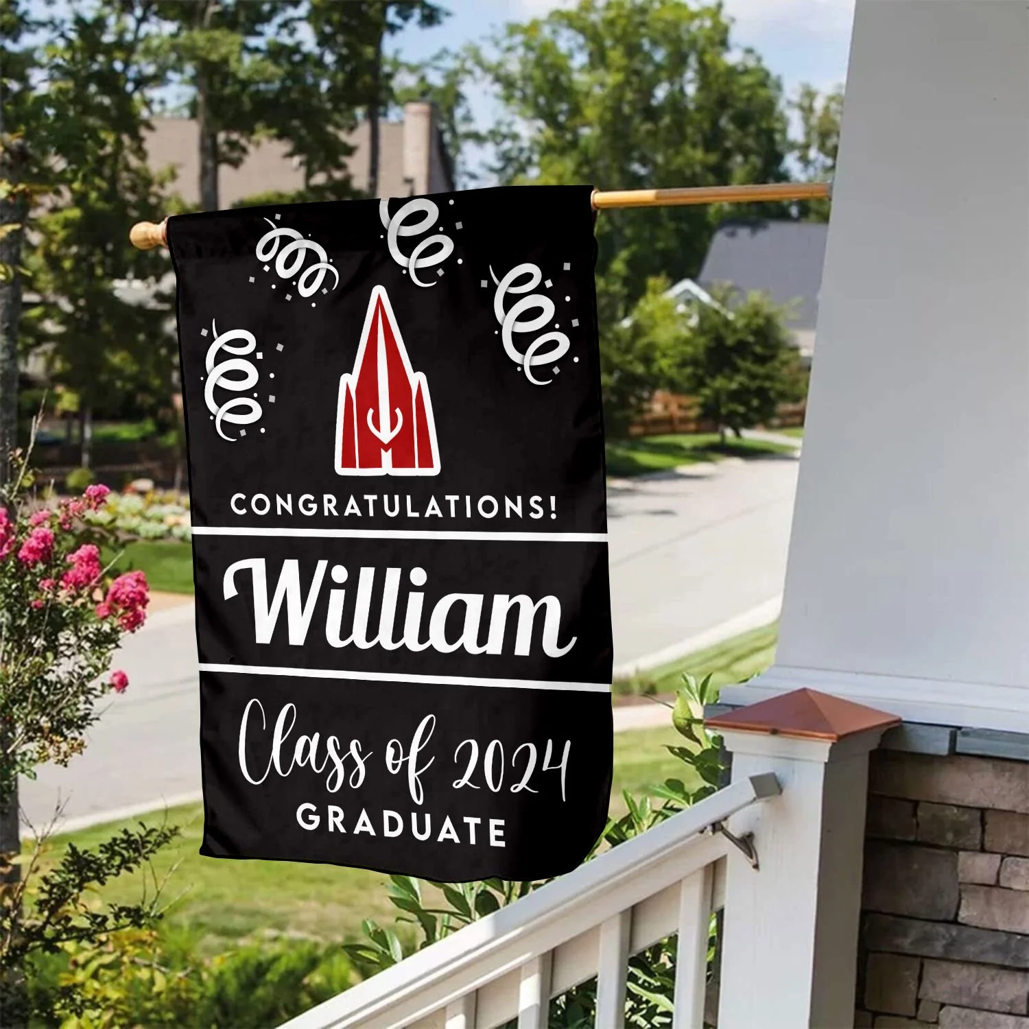 Graduation Custom Logo School College University Class - Personalized Photo Flag - Image 6
