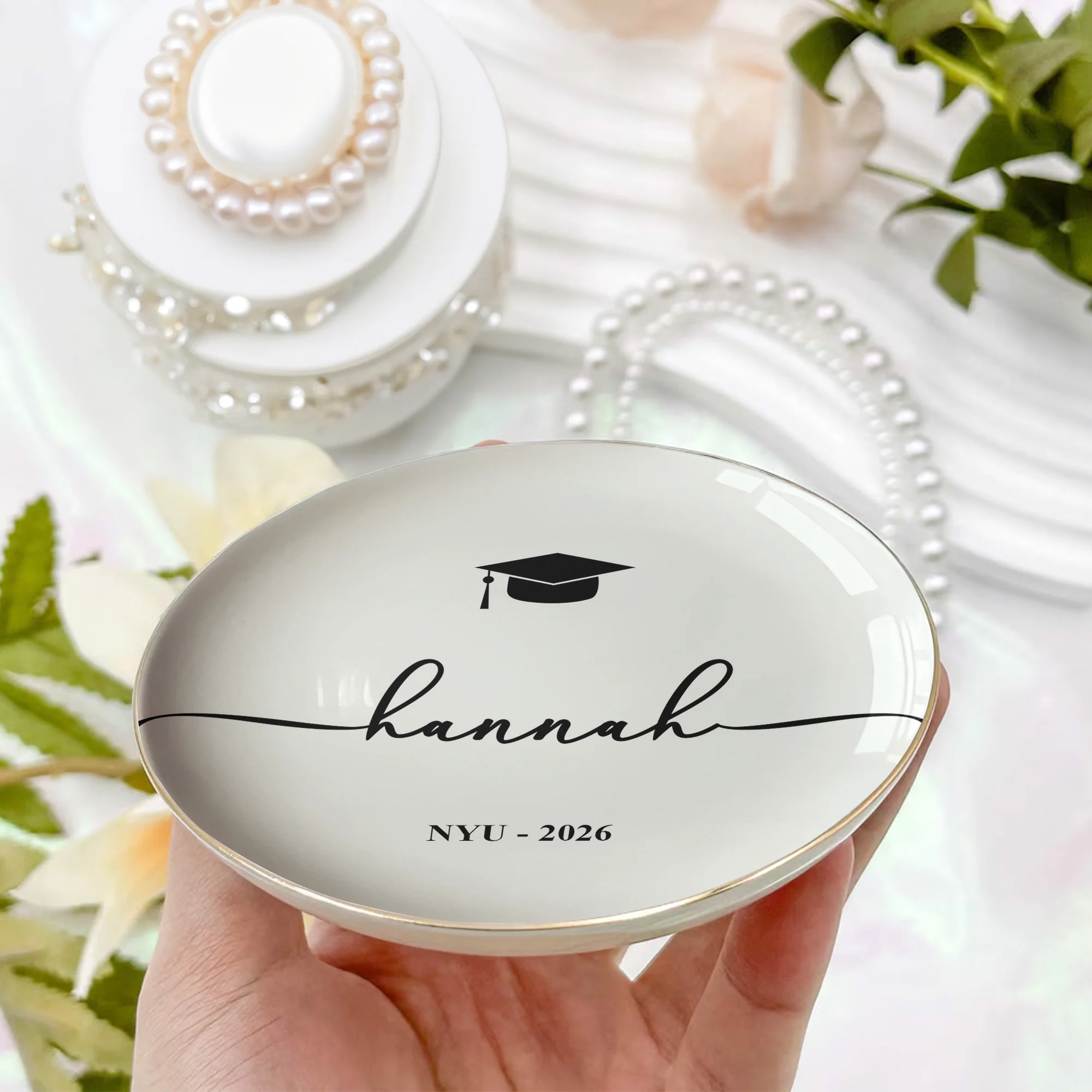 Graduation Dish Custom Name School Year - Personalized Jewelry Dish - Image 2