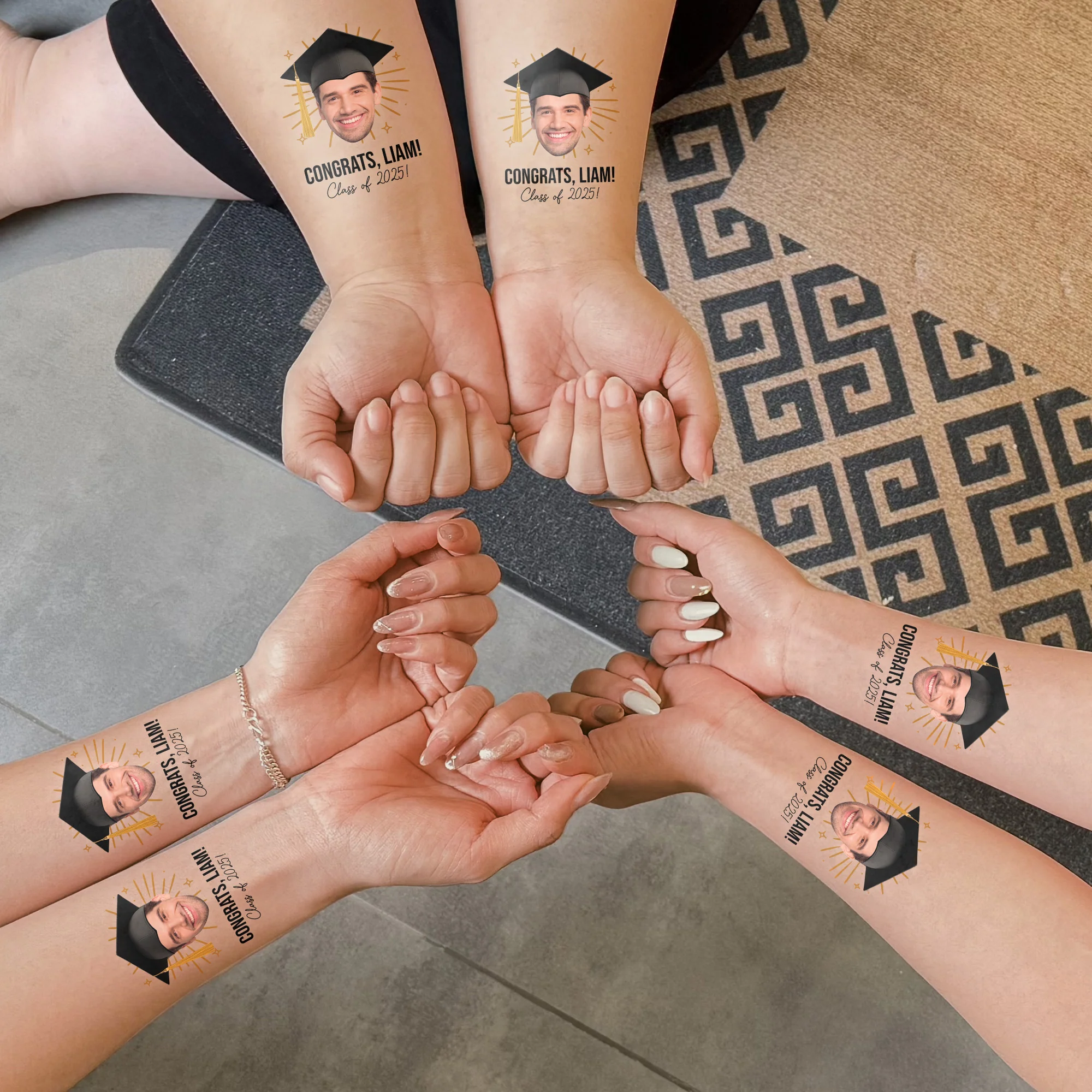 Graduation Funny Tattoo Custom Face - Personalized Photo Tattoo - Image 5