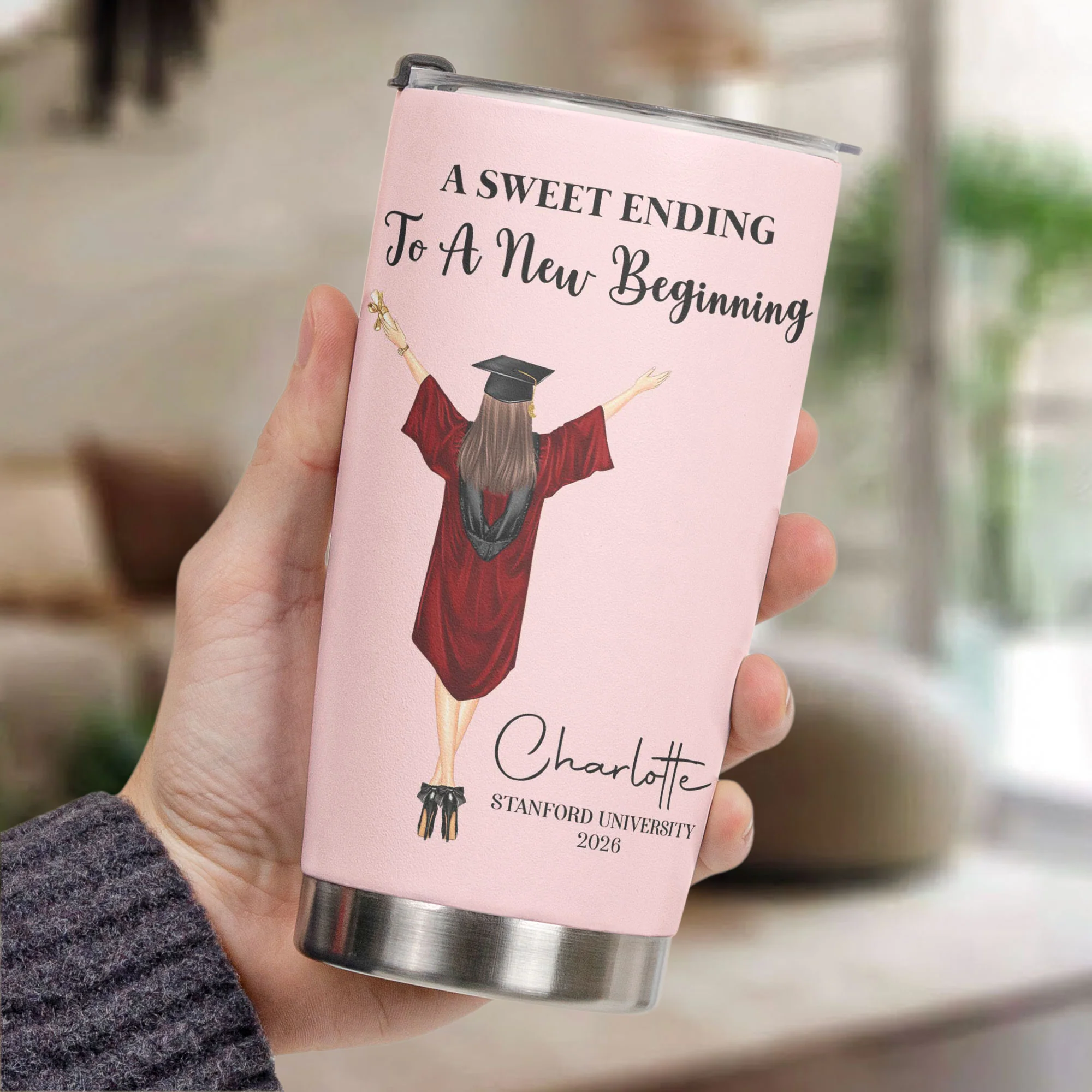 Graduation Gift For Her Him - Personalized Tumbler - Image 3