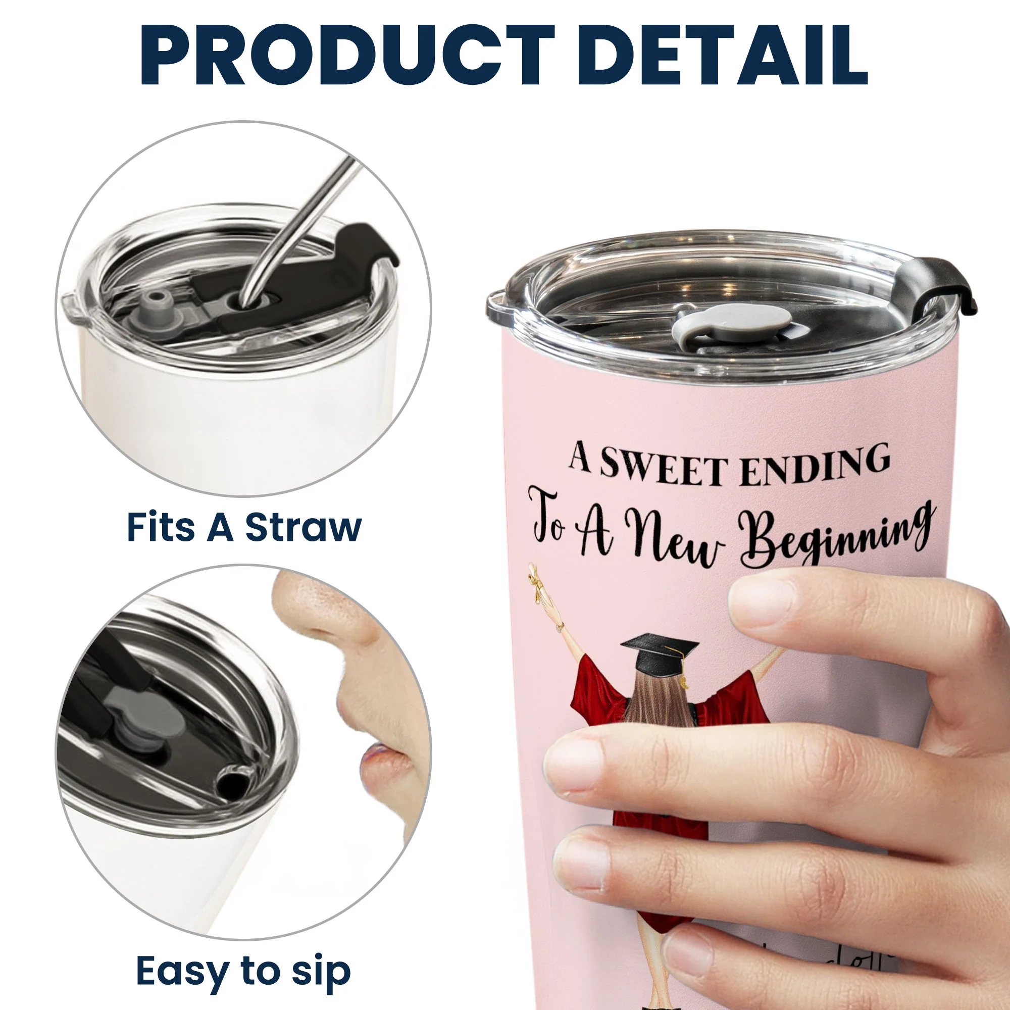Graduation Gift For Her Him - Personalized Tumbler - Image 6