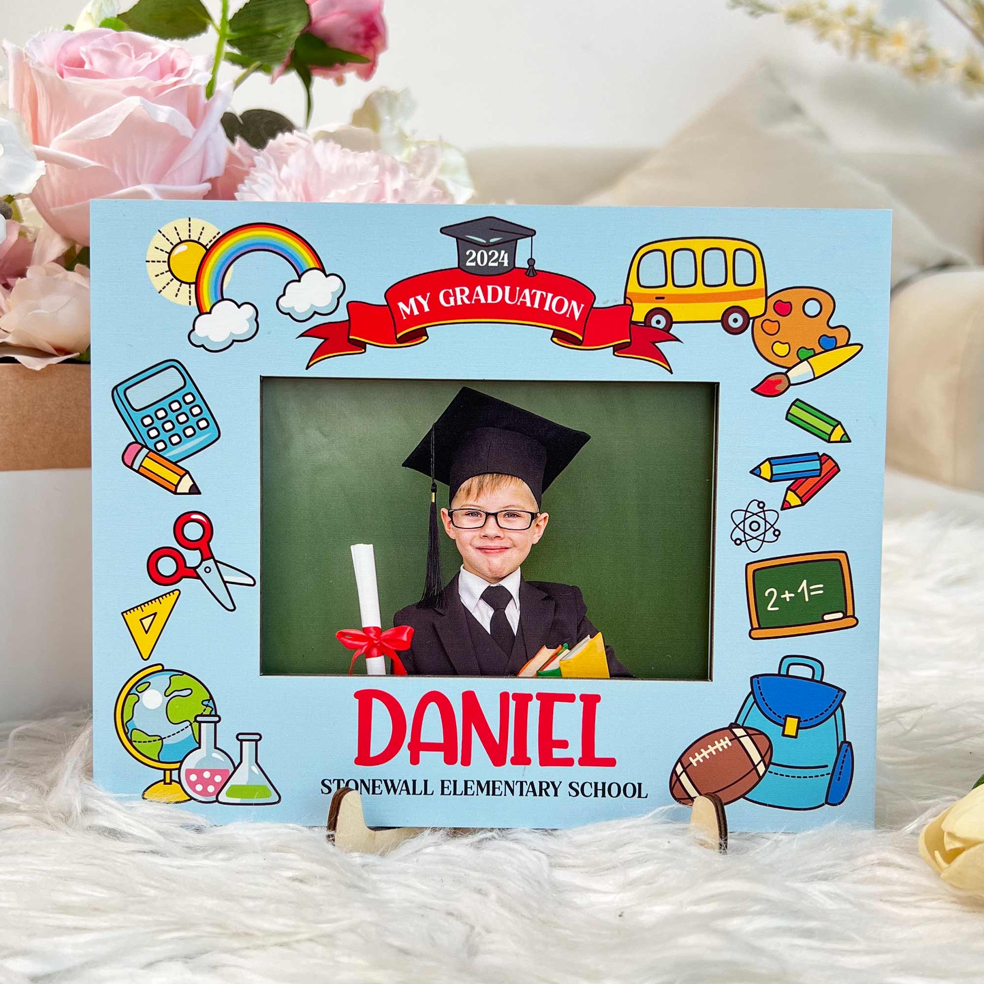 Graduation Gift For Kid - Personalized Wooden Photo Plaque - Image 4