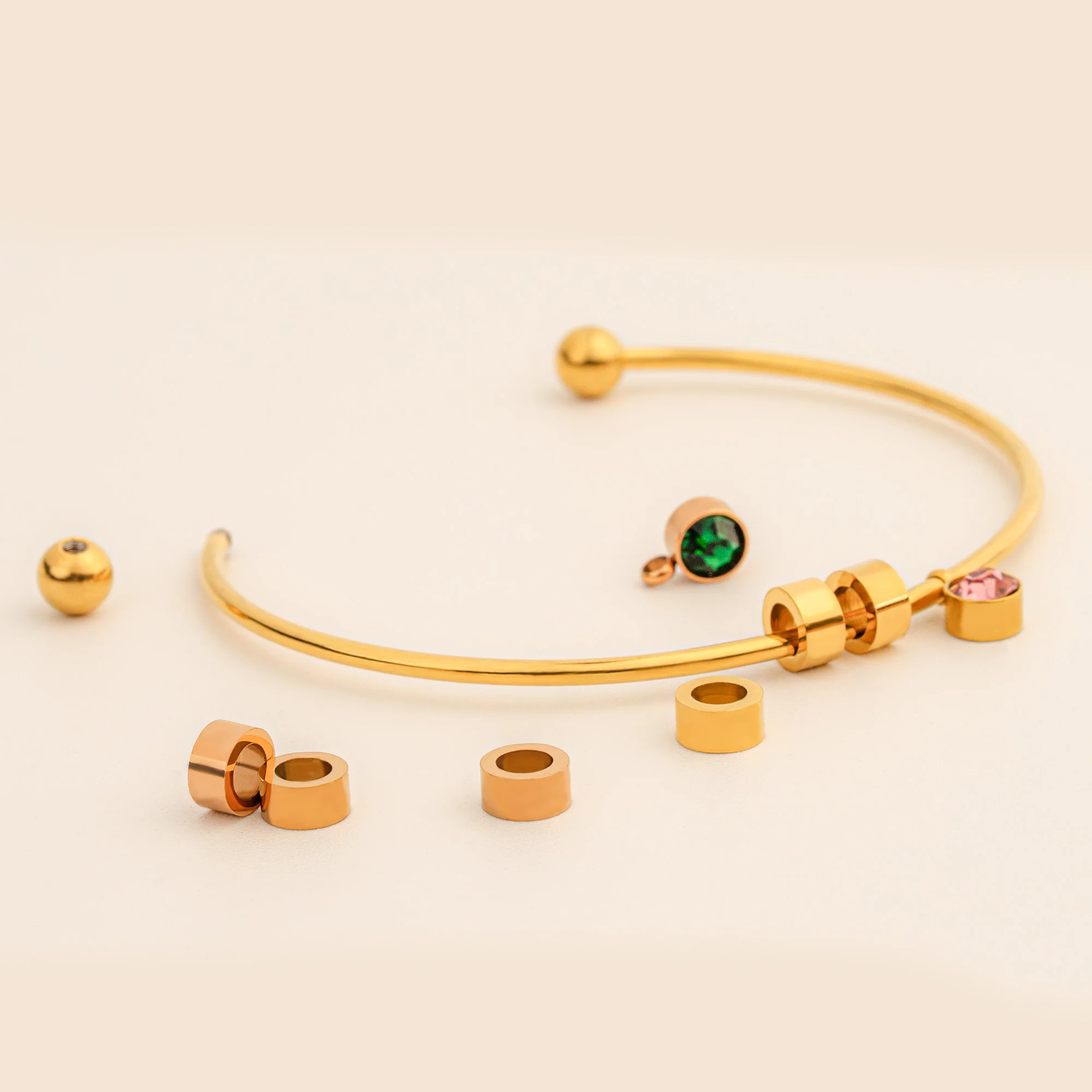 Graduation Gift - Personalized Engravable Bead Name Cuff Bracelet With Birthstone - Image 4