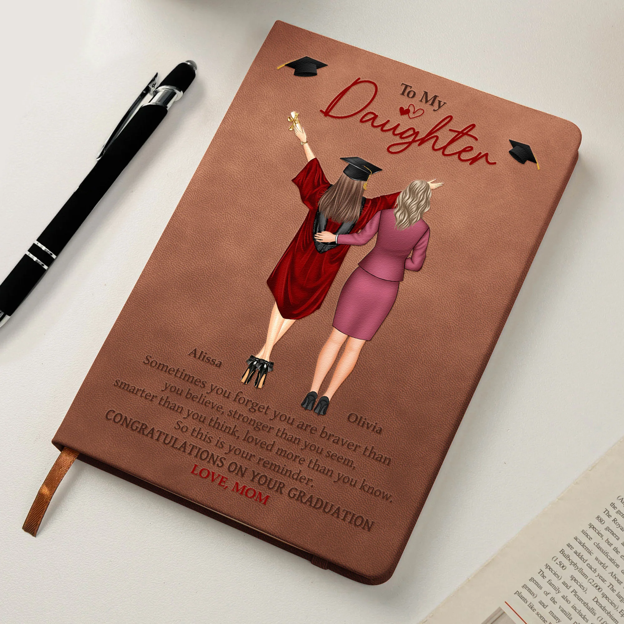 Graduation Gift Sometimes You Forget You Are Braver - Personalized Leather Journal - Image 5