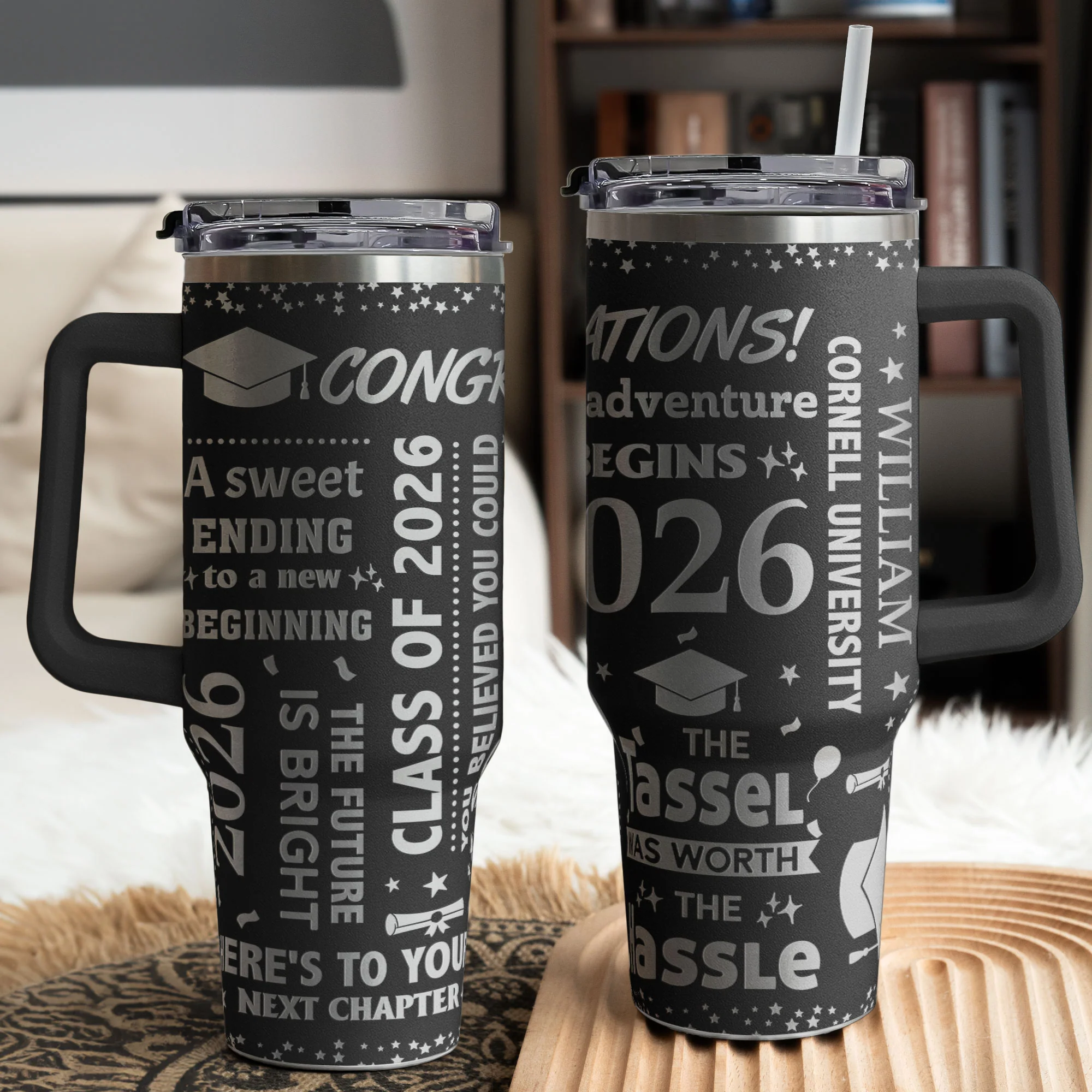 Graduation Gift The Future Is Bright - Personalized 40oz Tumbler - Image 2