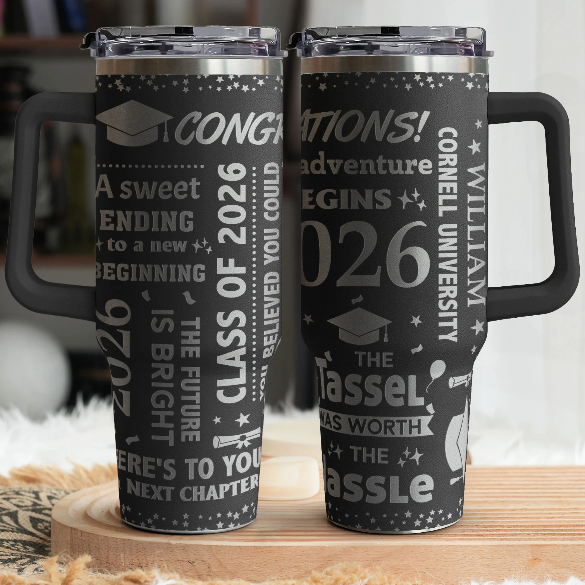 Graduation Gift The Future Is Bright - Personalized 40oz Tumbler - Image 3