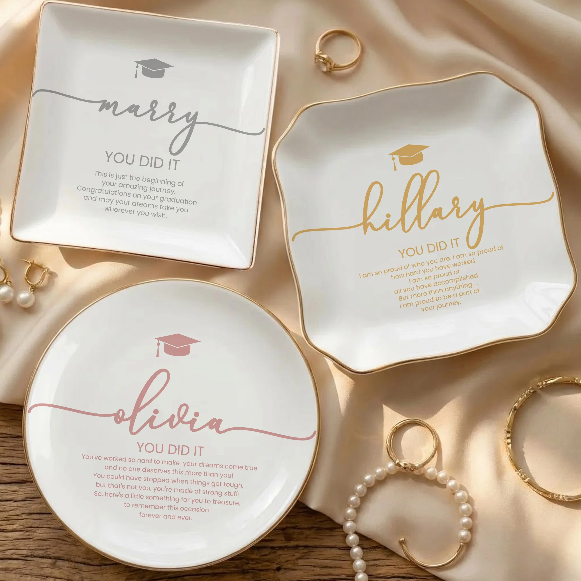 Graduation Gifts Message For Graduated Daughter, Gift For Her - Personalized Jewelry Dish - Image 2