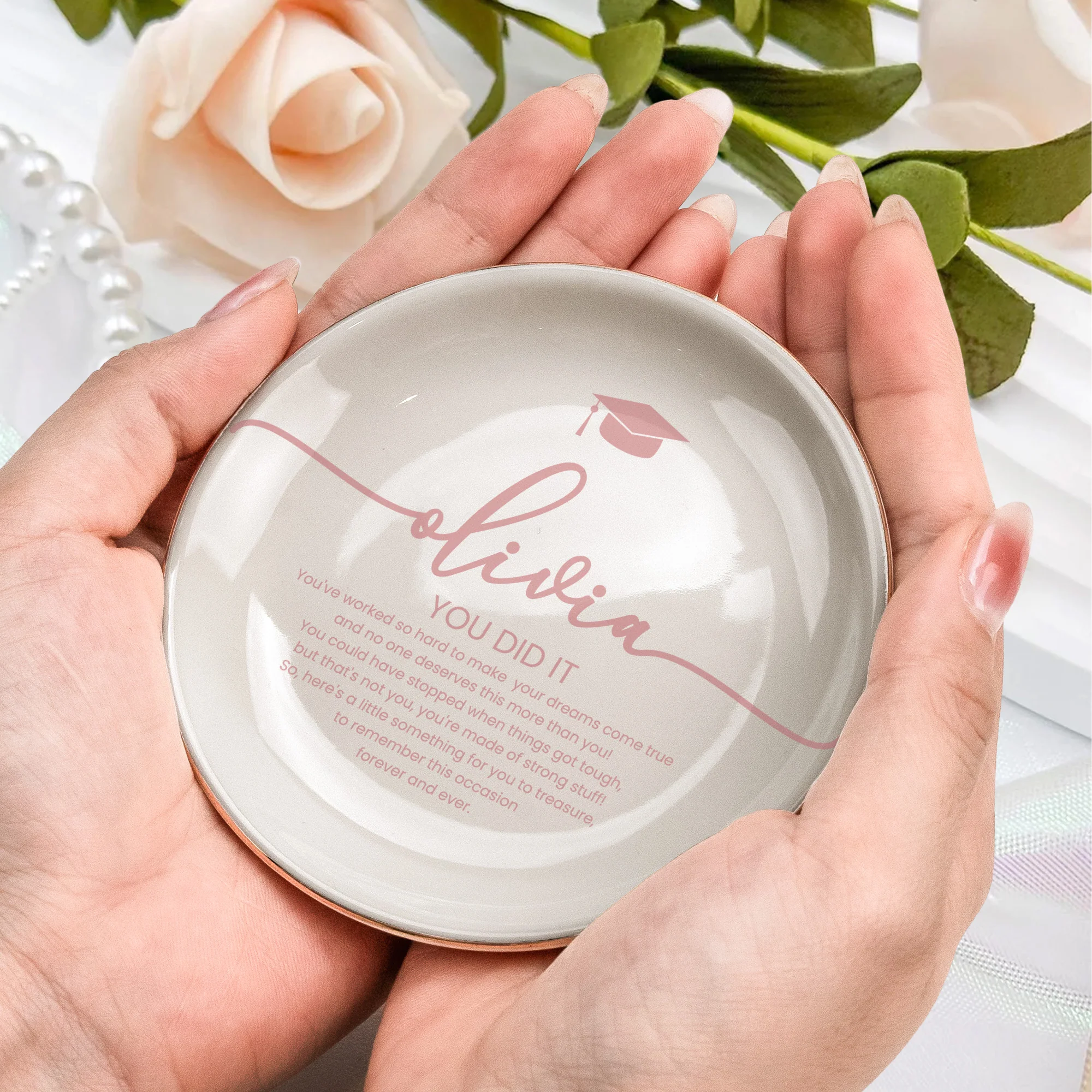 Graduation Gifts Message For Graduated Daughter, Gift For Her - Personalized Jewelry Dish - Image 3