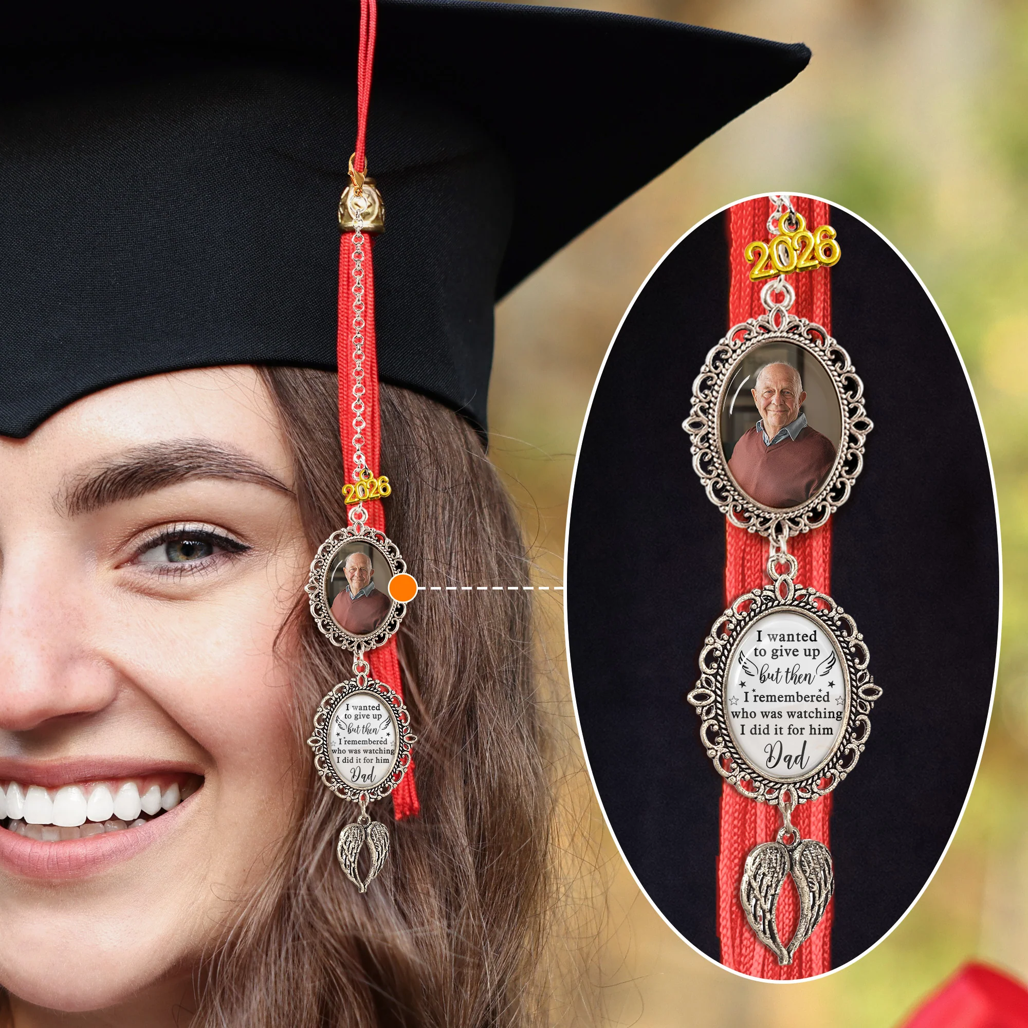 Graduation I Remembered Who Was Watching - Custom Graduation Tassel Photo Charm - Image 5