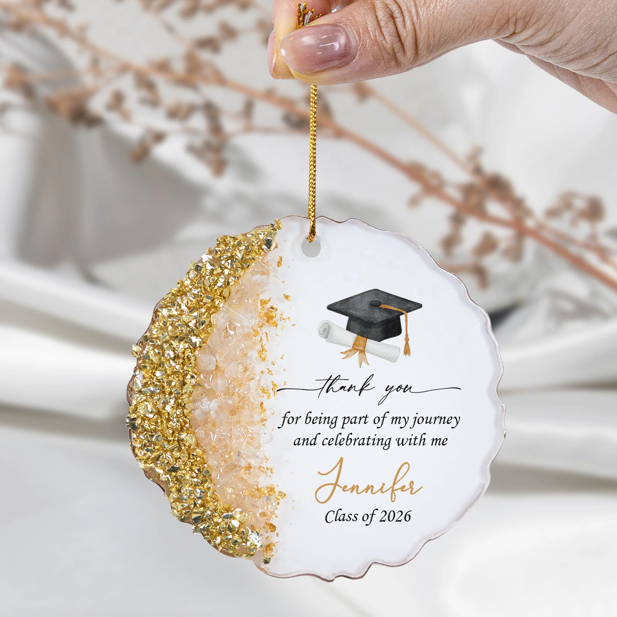 Graduation Party Favors - Personalized Resin Ornament - Image 4
