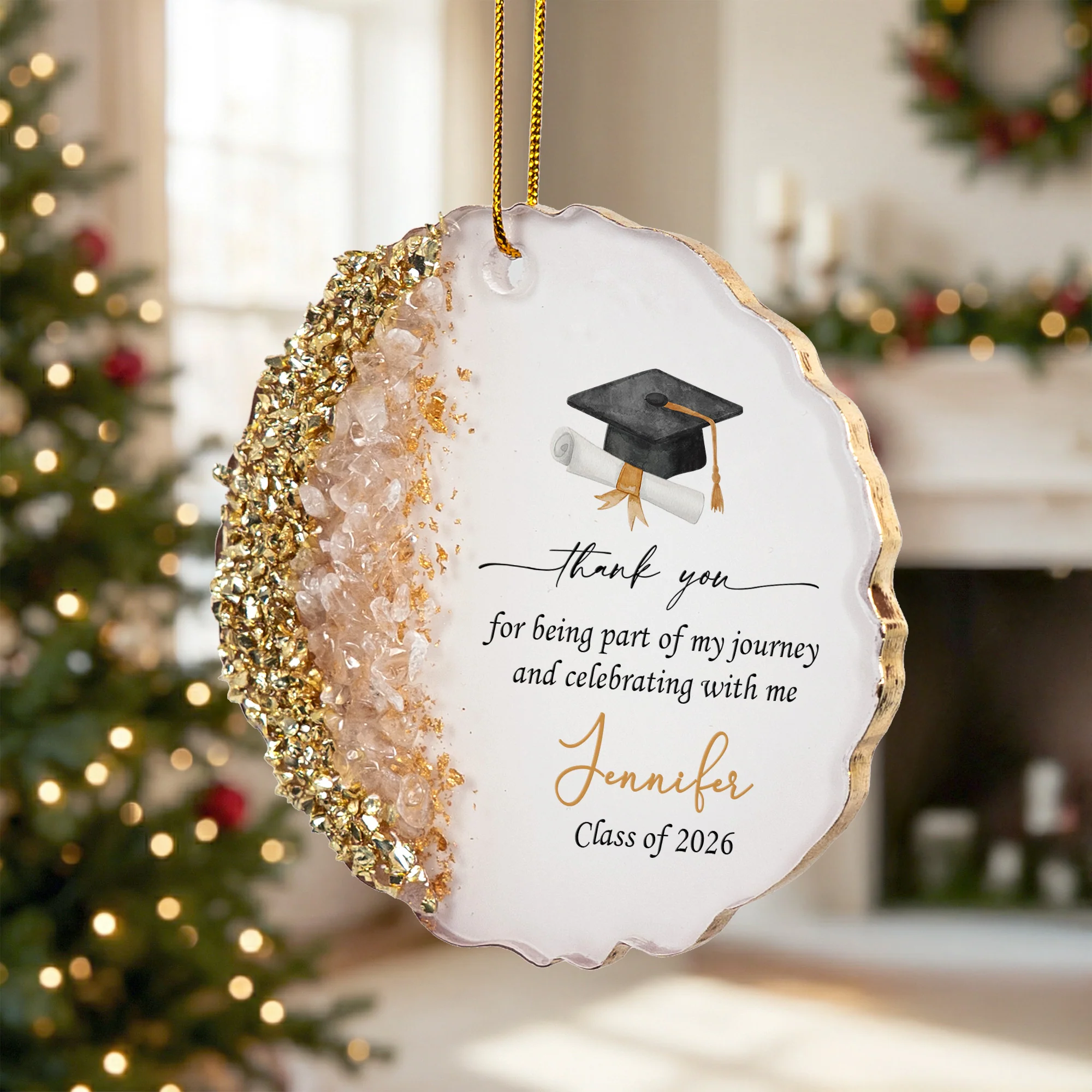 Graduation Party Favors - Personalized Resin Ornament - Image 5