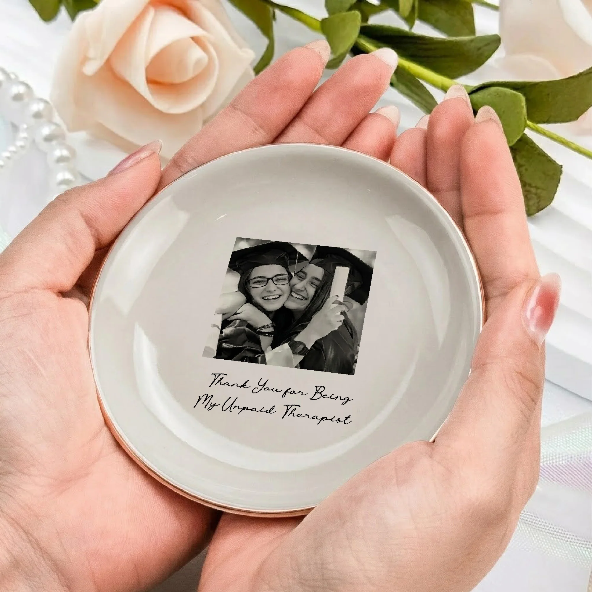 Graduation Photo Trinket Dish Gift For Her, Daughter, Besties - Personalized Jewelry Dish - Image 7