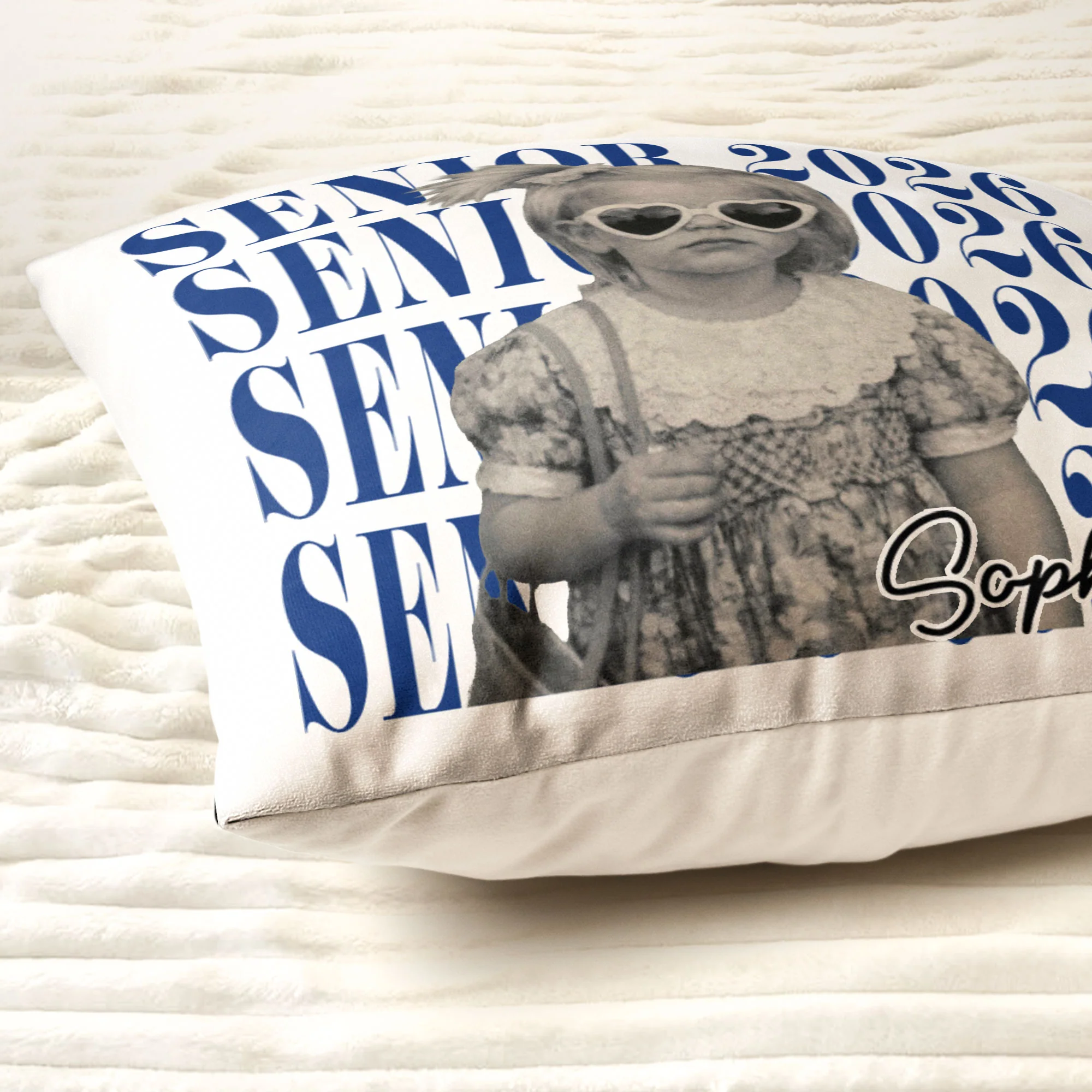 Graduation Senior Vintage Photo - Personalized Pillow - Image 4