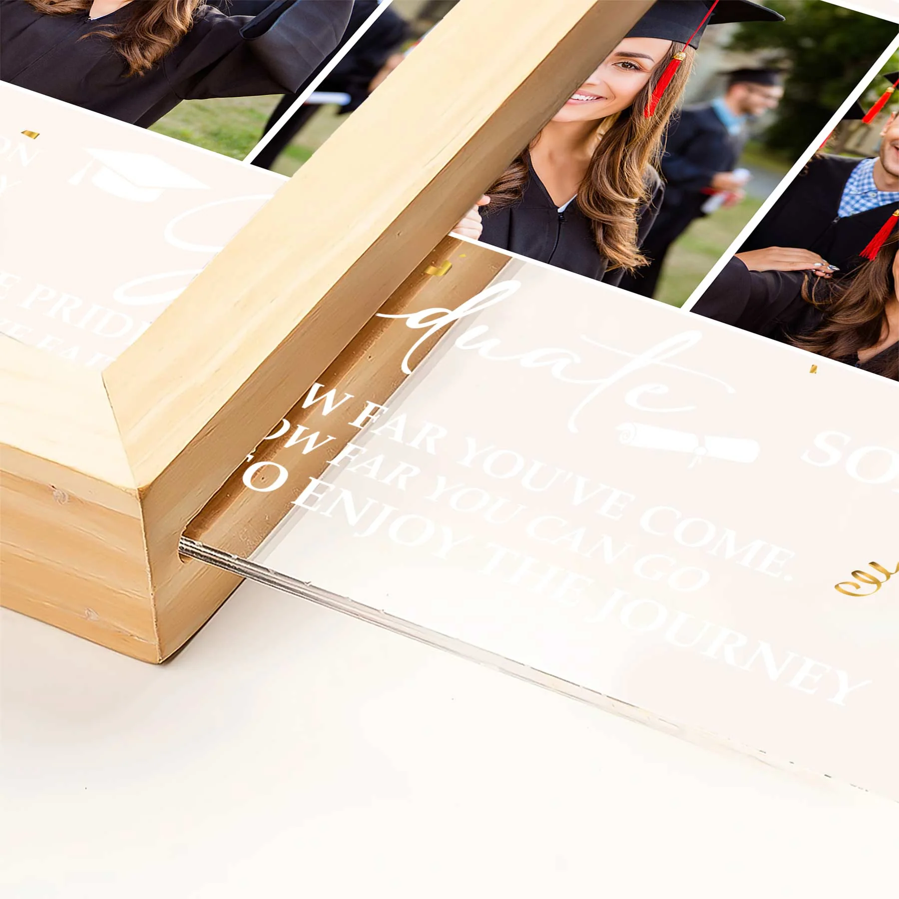 Graduation Take Pride In How Far You've Come - Personalized Photo Frame Lamp - Image 5