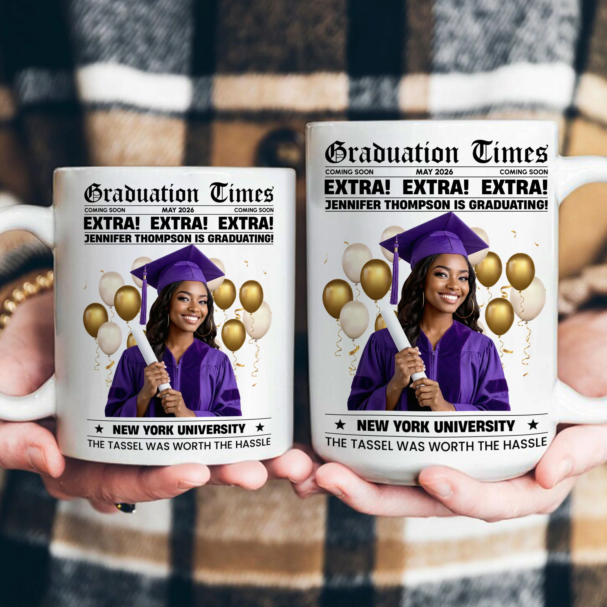 Graduation Time Newspaper Senior Keepsake - Personalized Photo Mug - Image 5