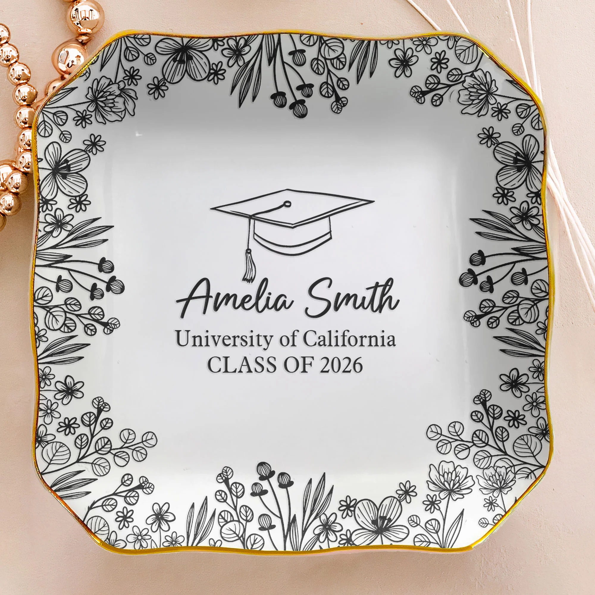 Graduation Trinket Dish Graduation Gift For Her, Him - Personalized Jewelry Dish - Image 3