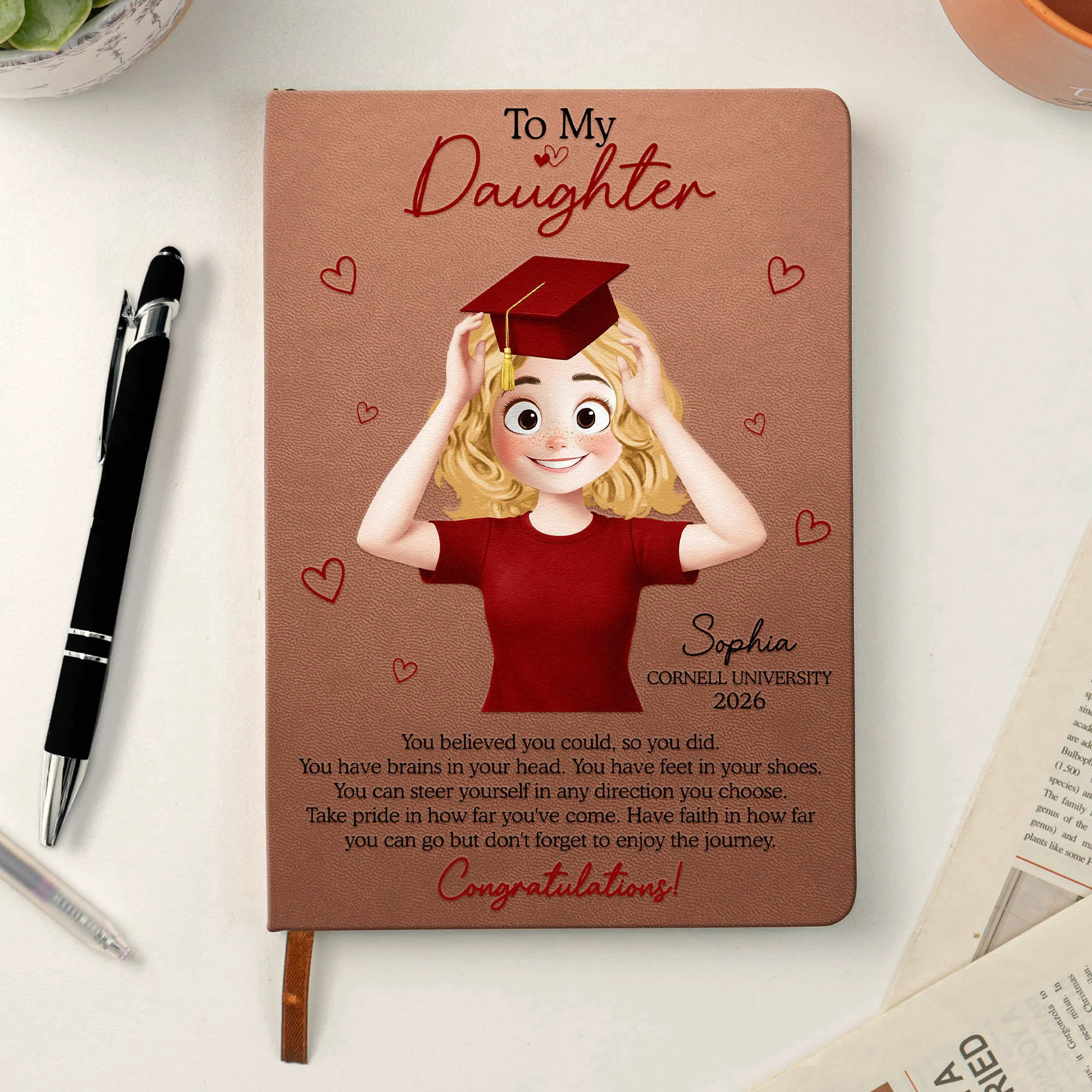 Graduation You Believed You Could So You Did New Version - Personalized Leather Journal - Image 2