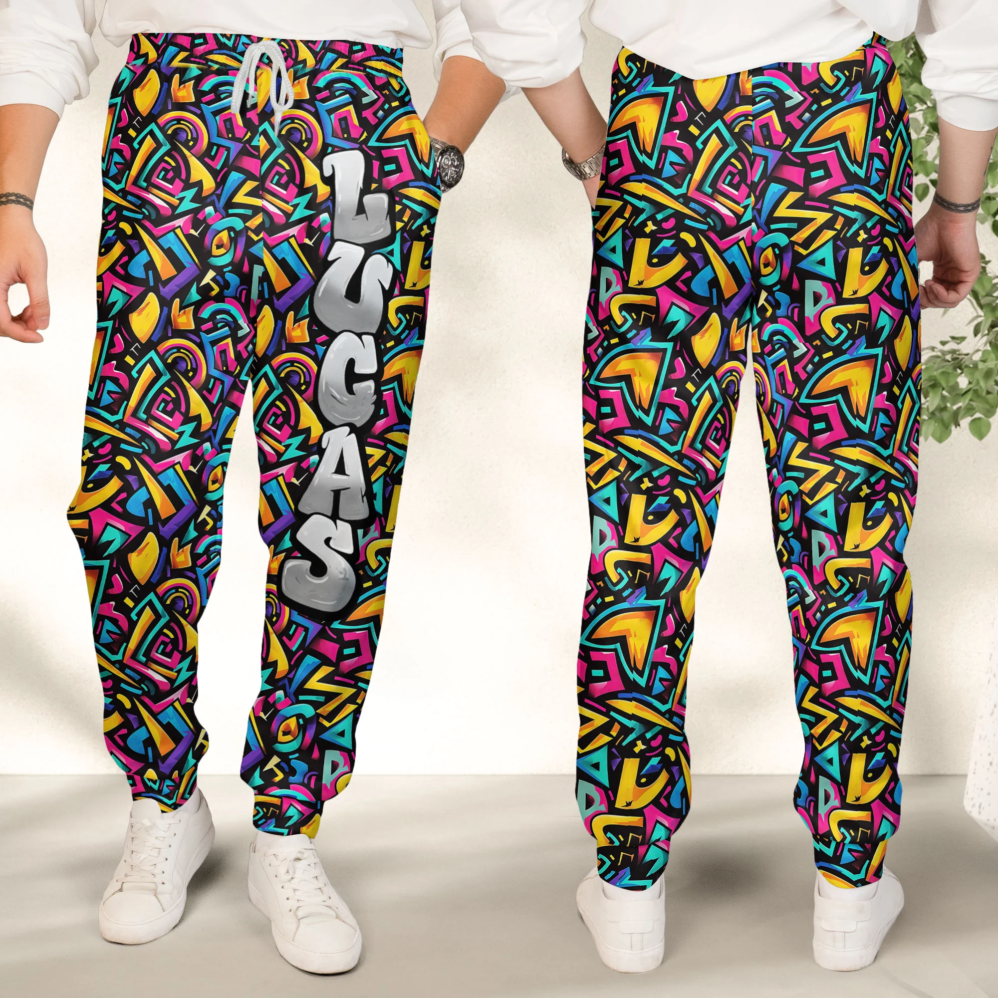 Graffiti Name Custom - Personalized Sweatpants, Lounge Pants With Pockets - Image 4