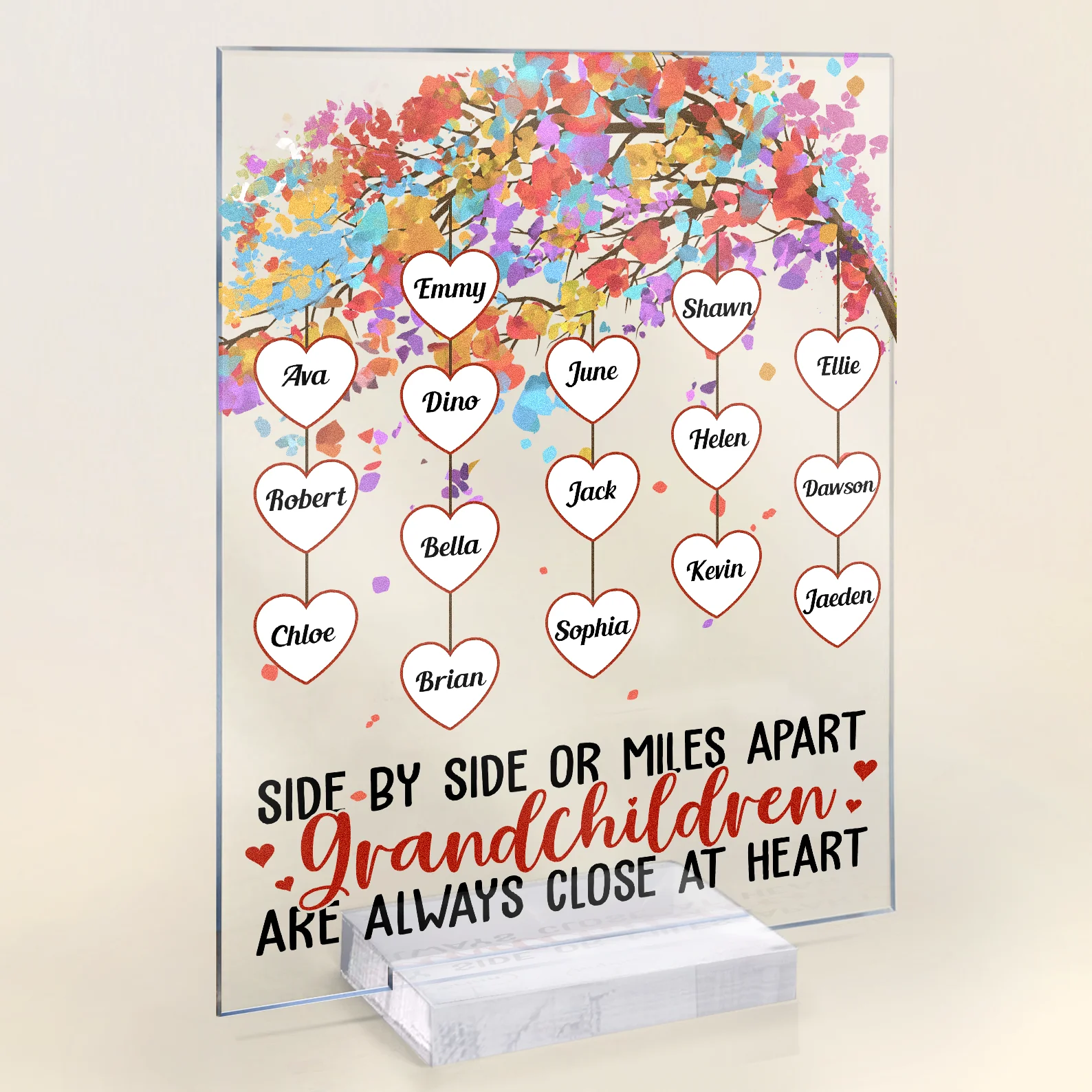 Grandchildren Are Always Close At Heart - Personalized Acrylic Plaque - Image 2