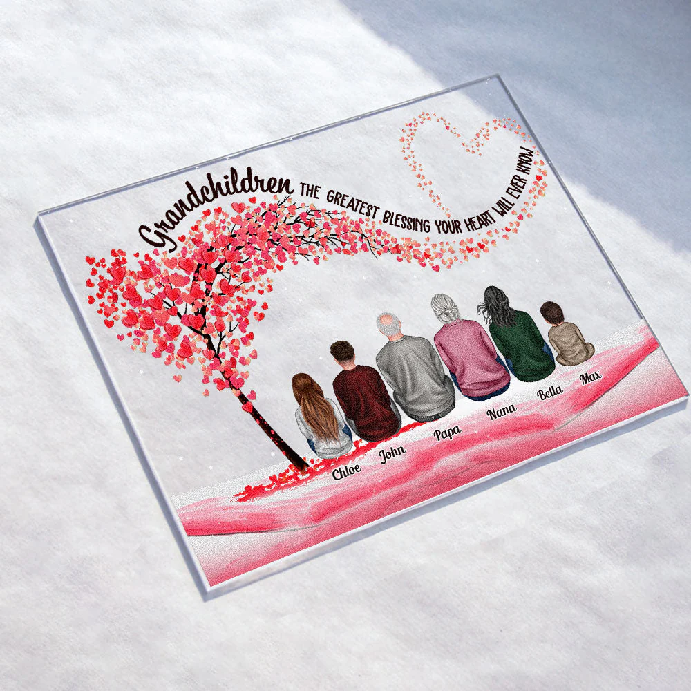 Grandchildren The Greatest Blessing Your Heart Will Ever Know - Personalized Acrylic Plaque - Christmas Gift For Grandparents, Nana, Papa - Image 4